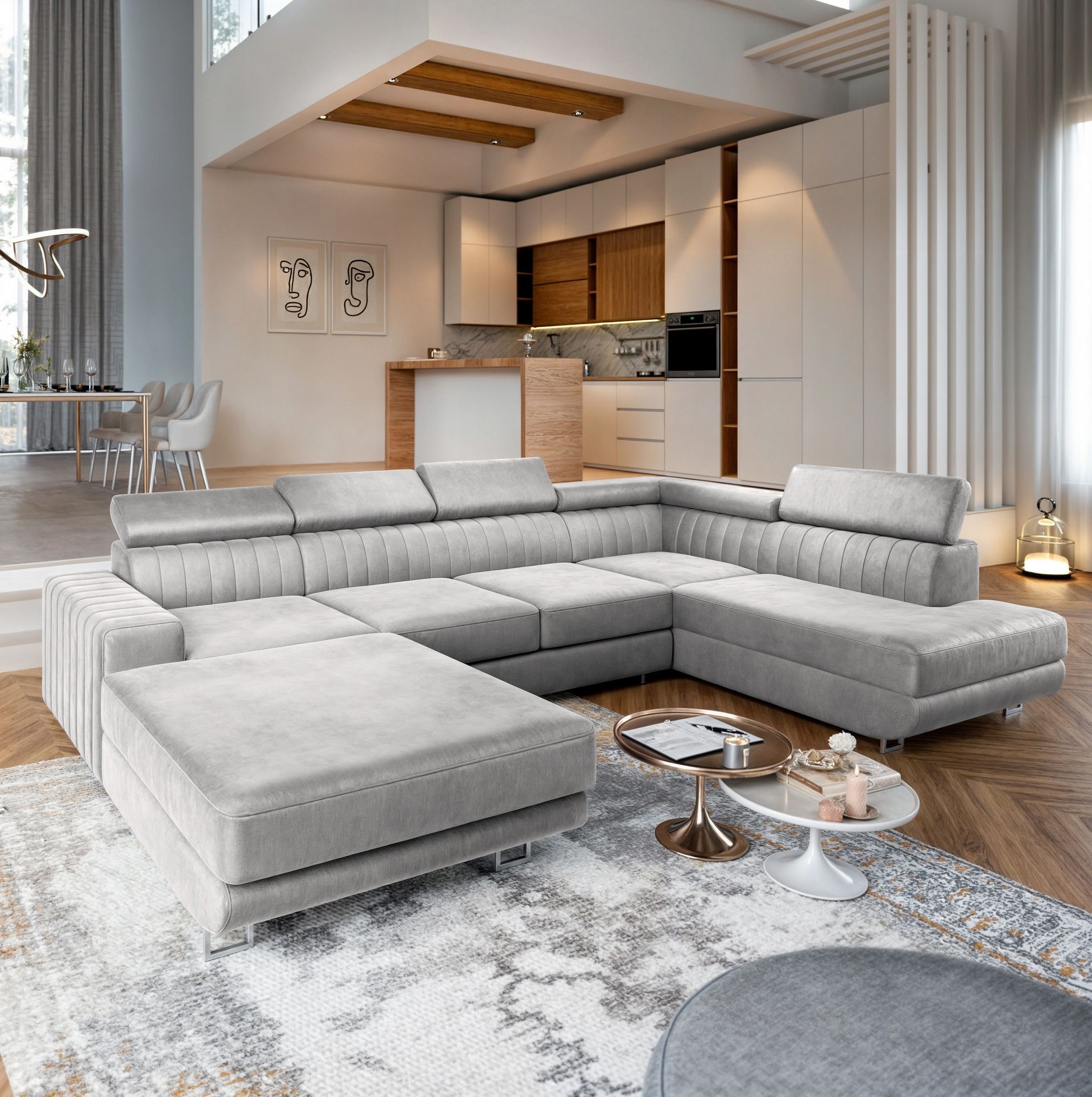 Masseno Ecksofa SIENA mit Schlaffunktion U-Form, günstig online kaufen