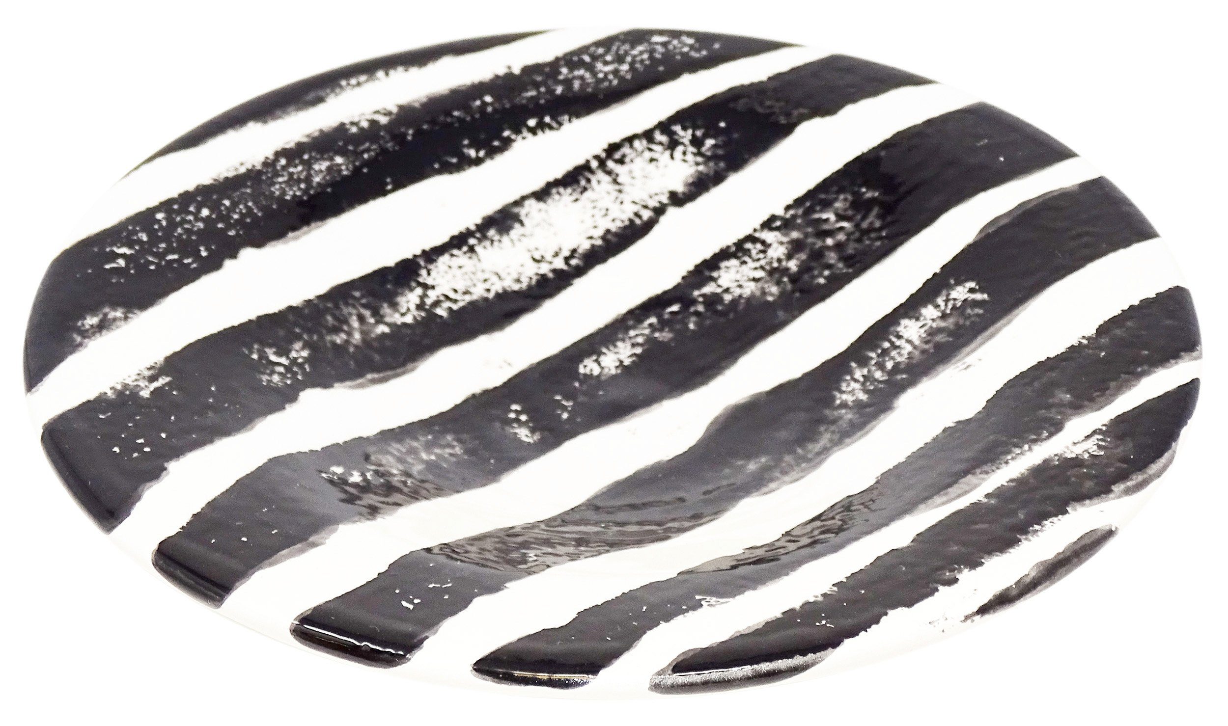Lashuma Servierteller Zebra, Brotteller Ø Keramik, Bemalter cm Runde Servierplatte, 16