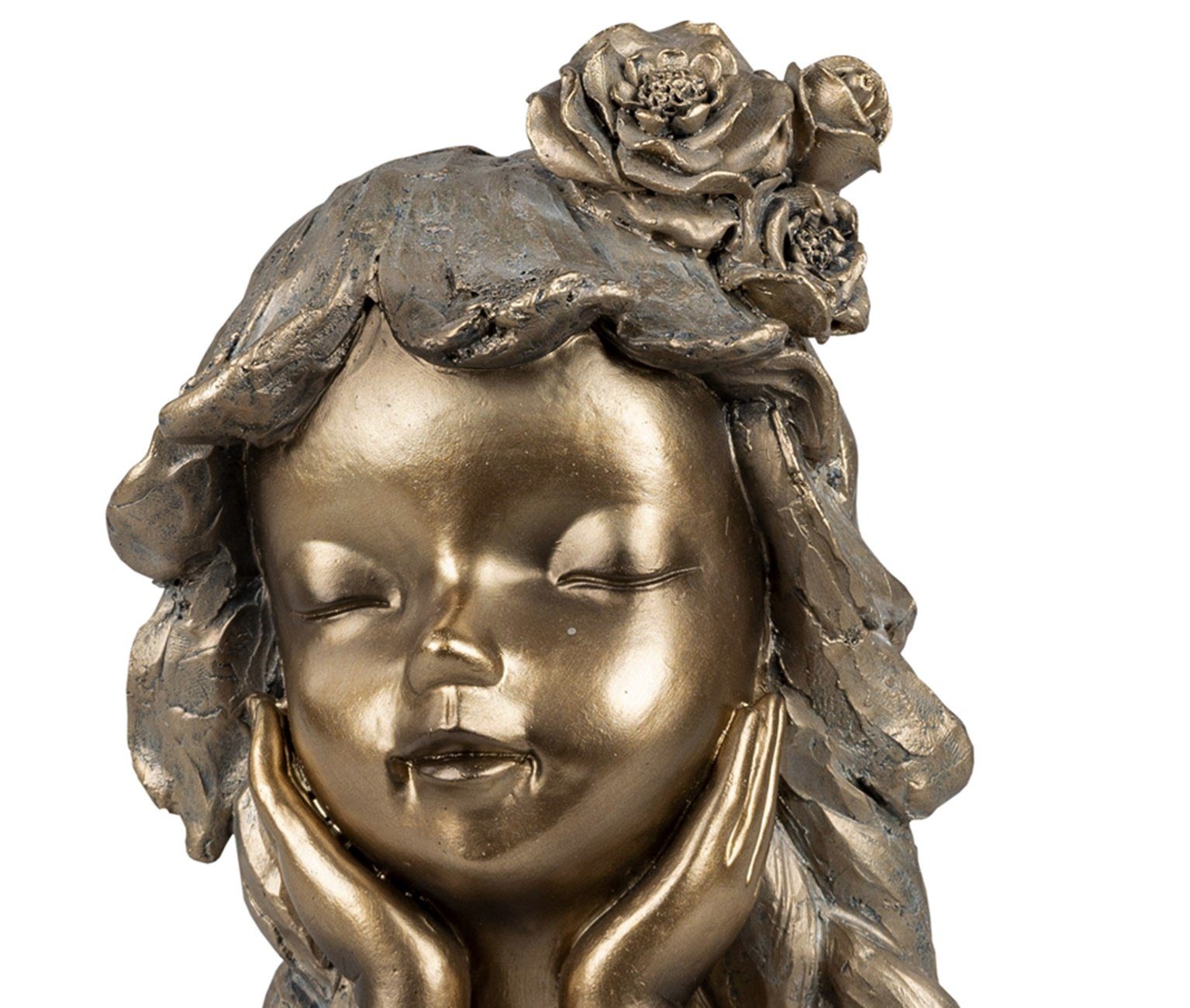 Dekofigur exklusive 26cm Deko-Büste-Mädchen dekojohnson bronzefarben