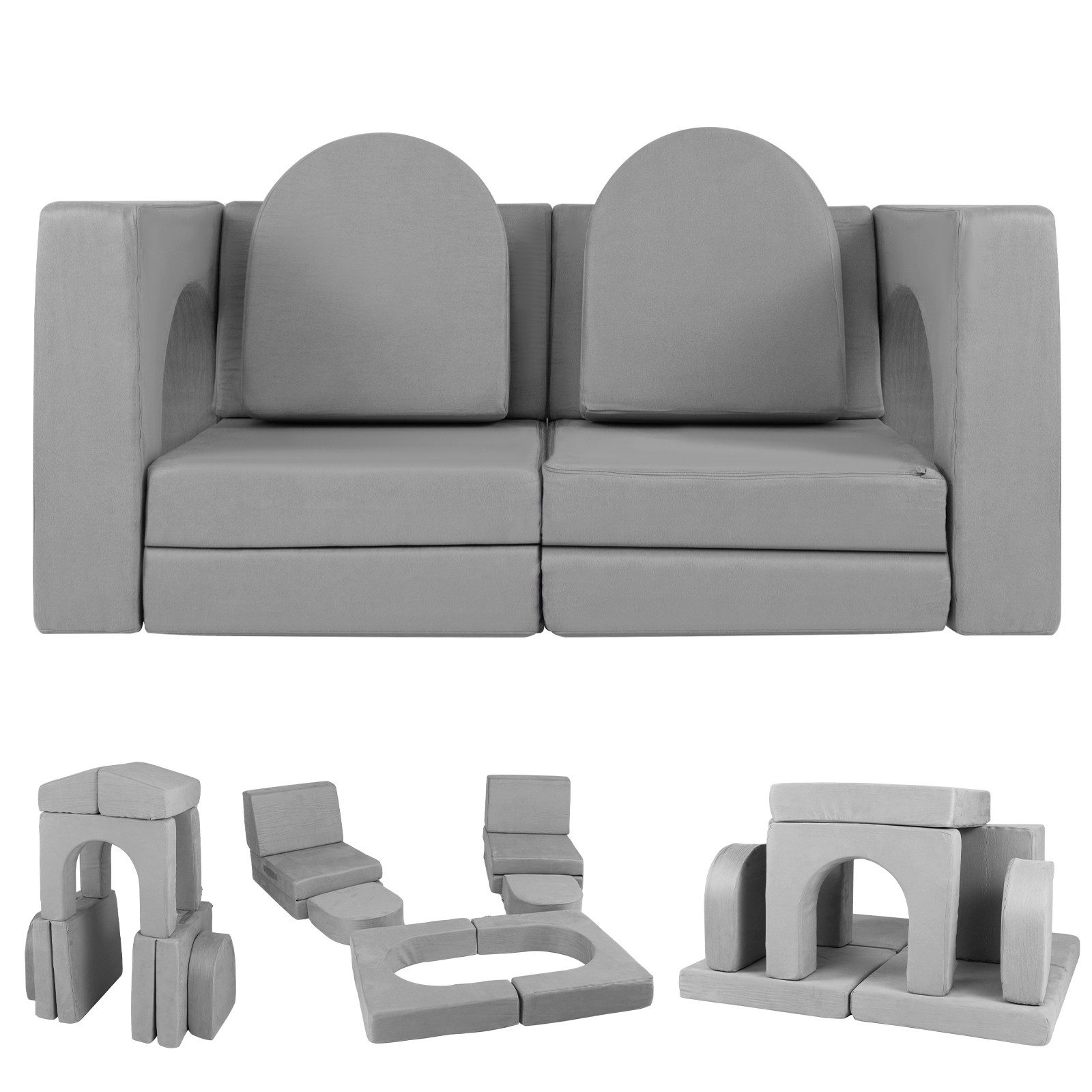KOMFOTTEU Kindersofa, 8 Teile, Kinderspielsofa mit günstig online kaufen