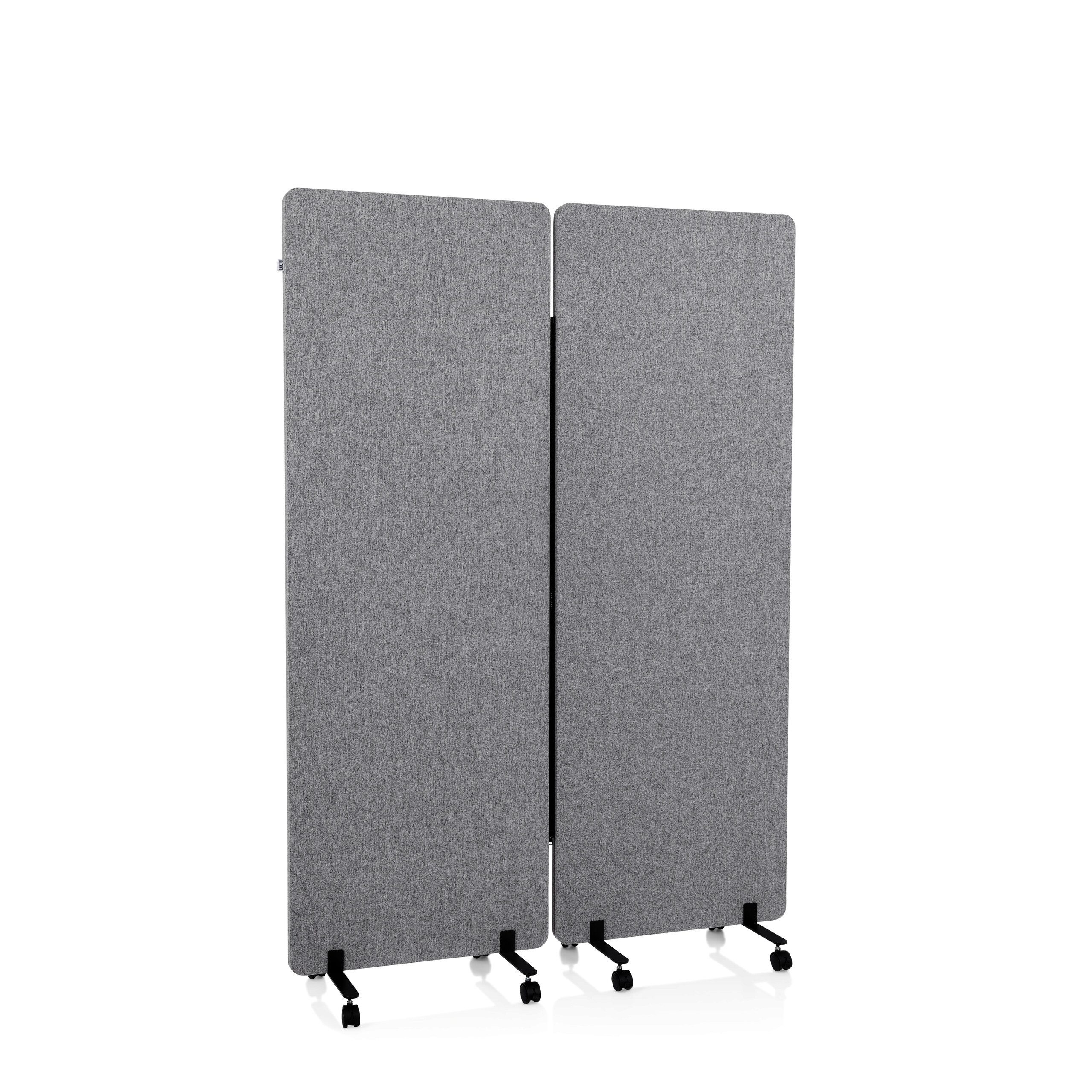 hjh OFFICE Raumteiler Trennwand FLEXMIUT 100 % Pet + Polyester, Pinnwand, Schallschutz, mit Rollen und Gleiter