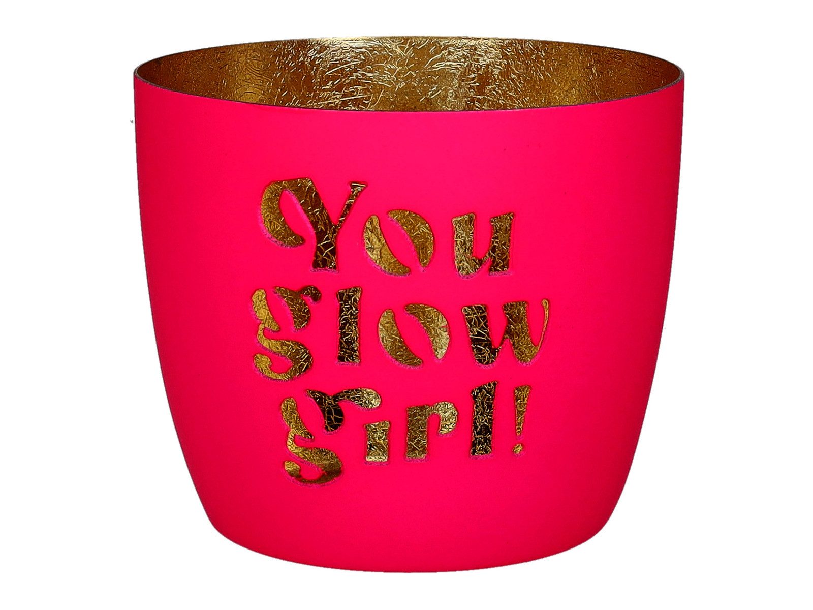 Giftcompany Windlicht Madras Windlicht M You glow girl hot pink/gold 8,5cm