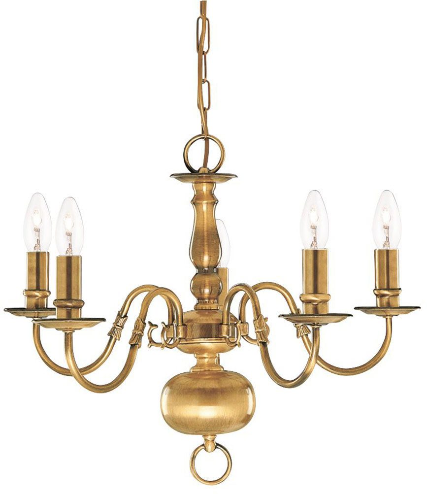 Searchlight Kronleuchter Hängeleuchte Flemish, 5-flammig, ohne Leuchtmittel, Klassisches Ambiente