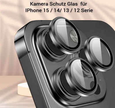 OLi Kamera-Hülle 2X Kamera Glasschutz für iPhone 15/ 14/ 13/ 12/ 11 Serie für Ihre, 2X PAKUNG SET Hochwertiger Maximale Sicherheit Schwarz