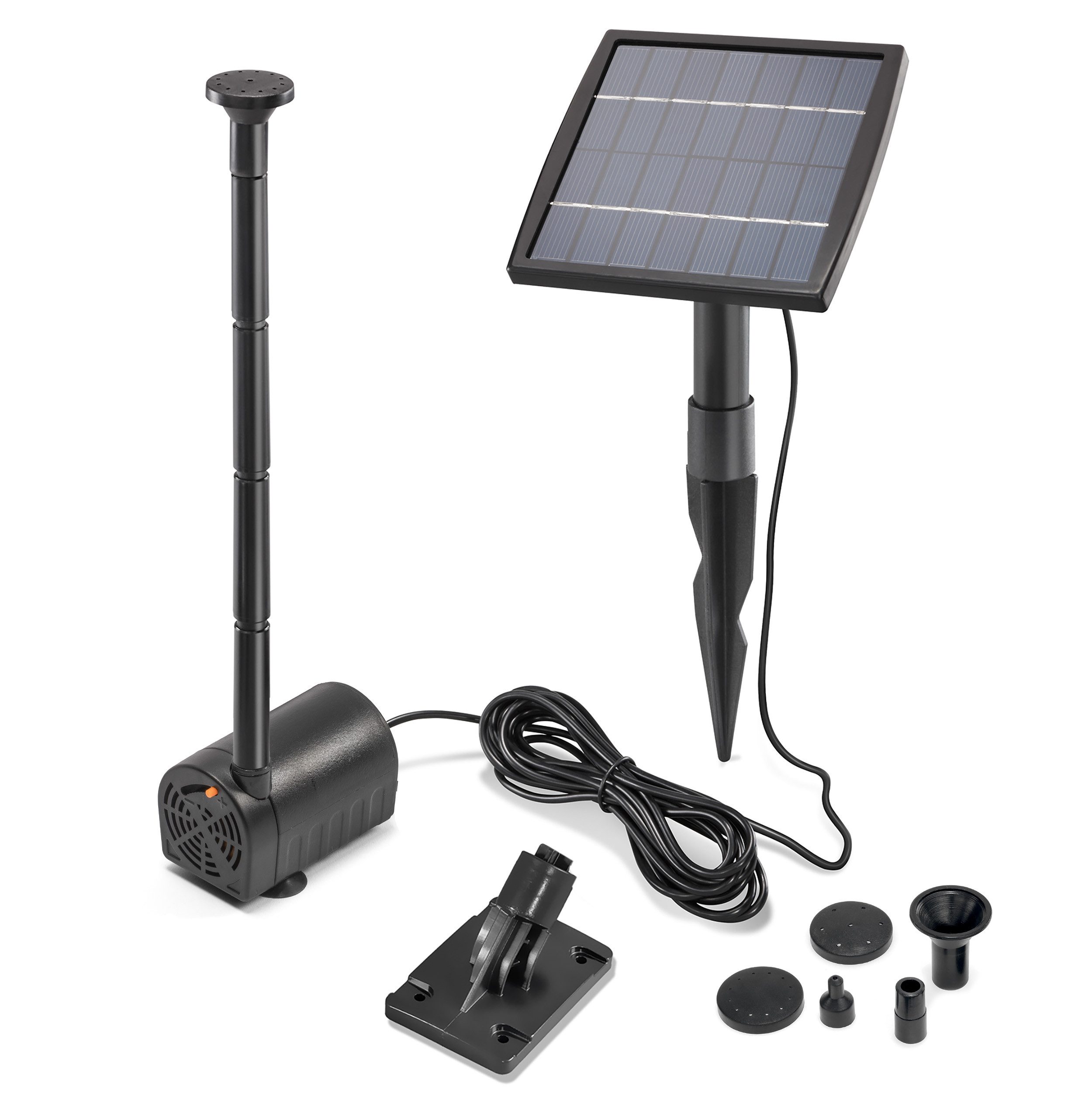 esotec Solarpumpe 1,5/140 Teichpumpen-Set 140l/h, 1,5Wp Solarmodul, Sprinklersatz 101905 (Komplettset)