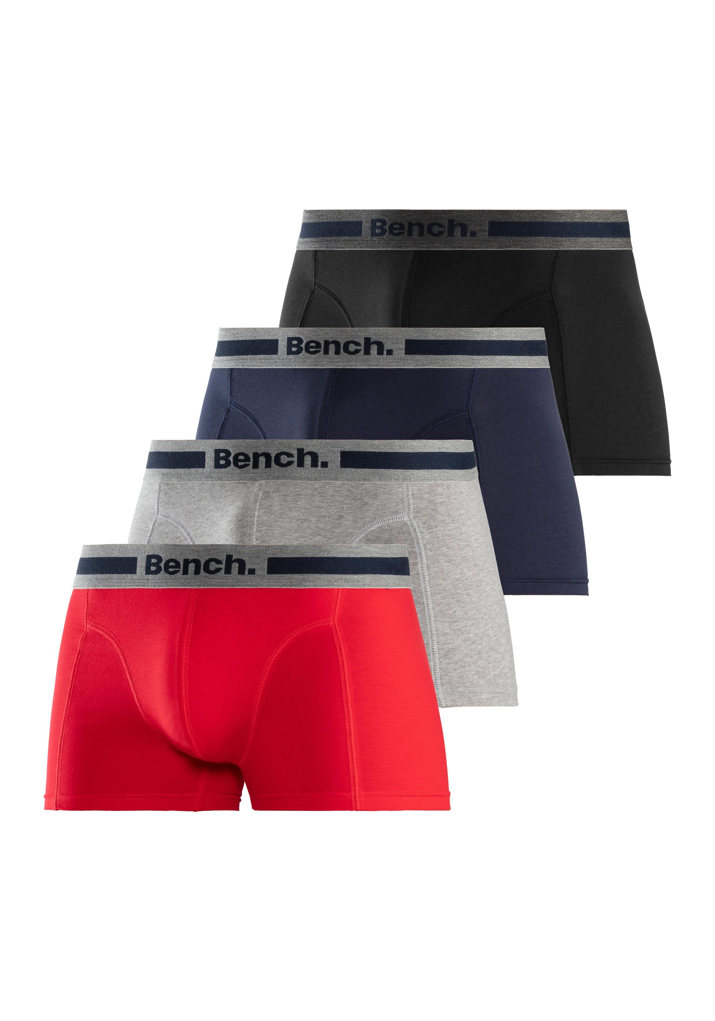 Bench. Boxer Boxershorts für Herren (Packung, 4-St) Unterhosen mit Overlock-Nähten vorn – Bild 2 von 5