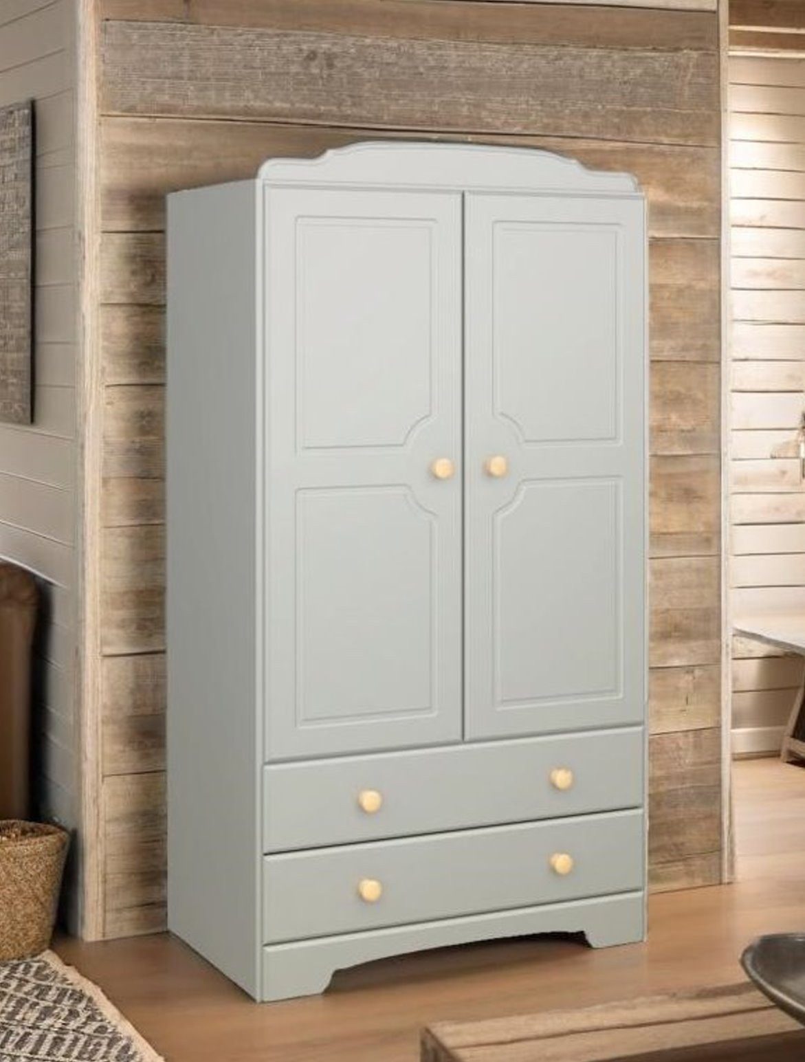 dynamic24 Kleiderschrank Liv 2-türig mit Schubladen grau günstig online kaufen