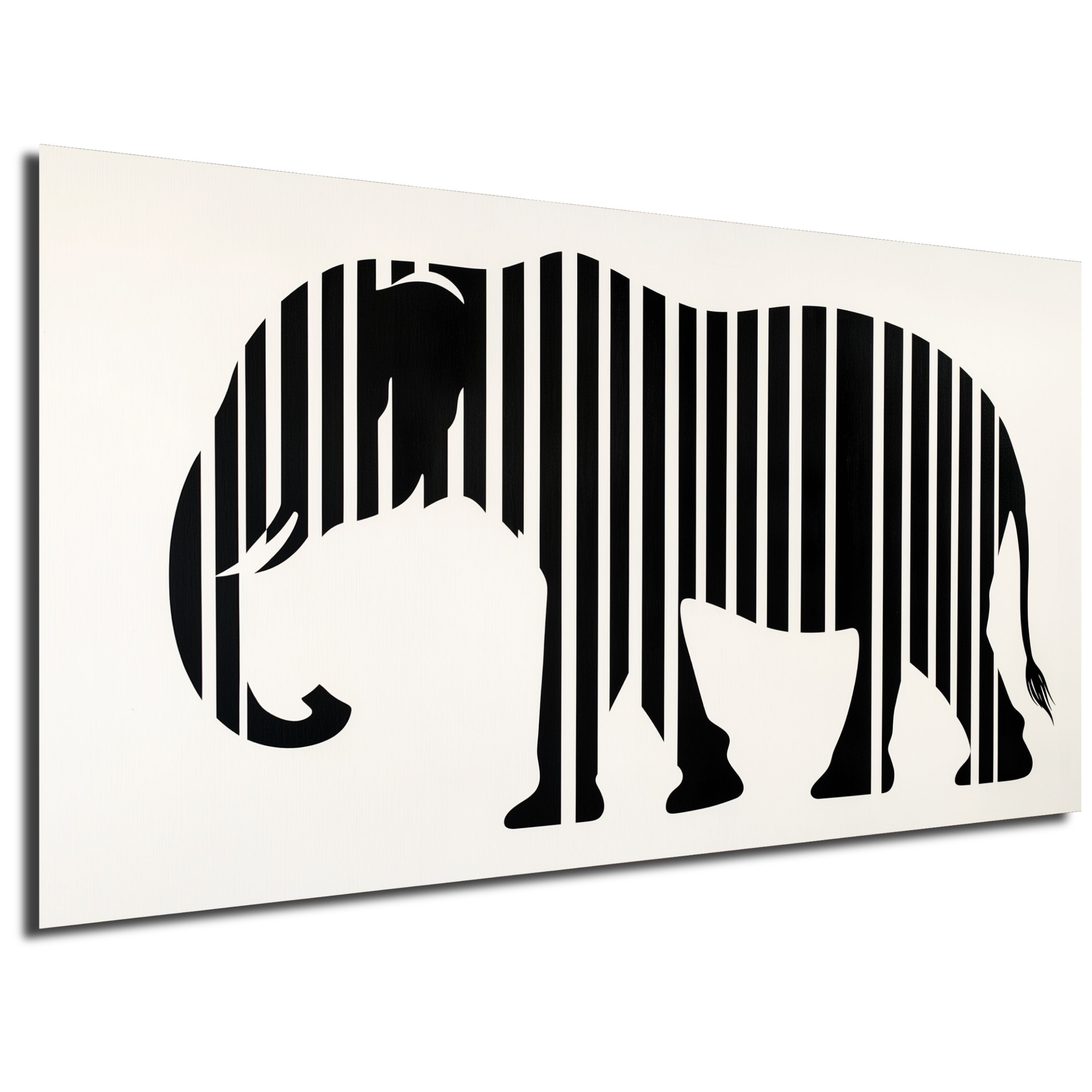 DARO Design Leinwandbild Modern Abstrakt Wandbilder XXL Wandbild Wand Deko Leinwand Bilder, (Elefant schwarz/weiß - Bild Groß Wohnzimmer Schlafzimmer Küche Esszimmer Einteilig Querformat Fotodruck Leinwände Wanddeko Abstrakte Kunst Boho), 30x20cm