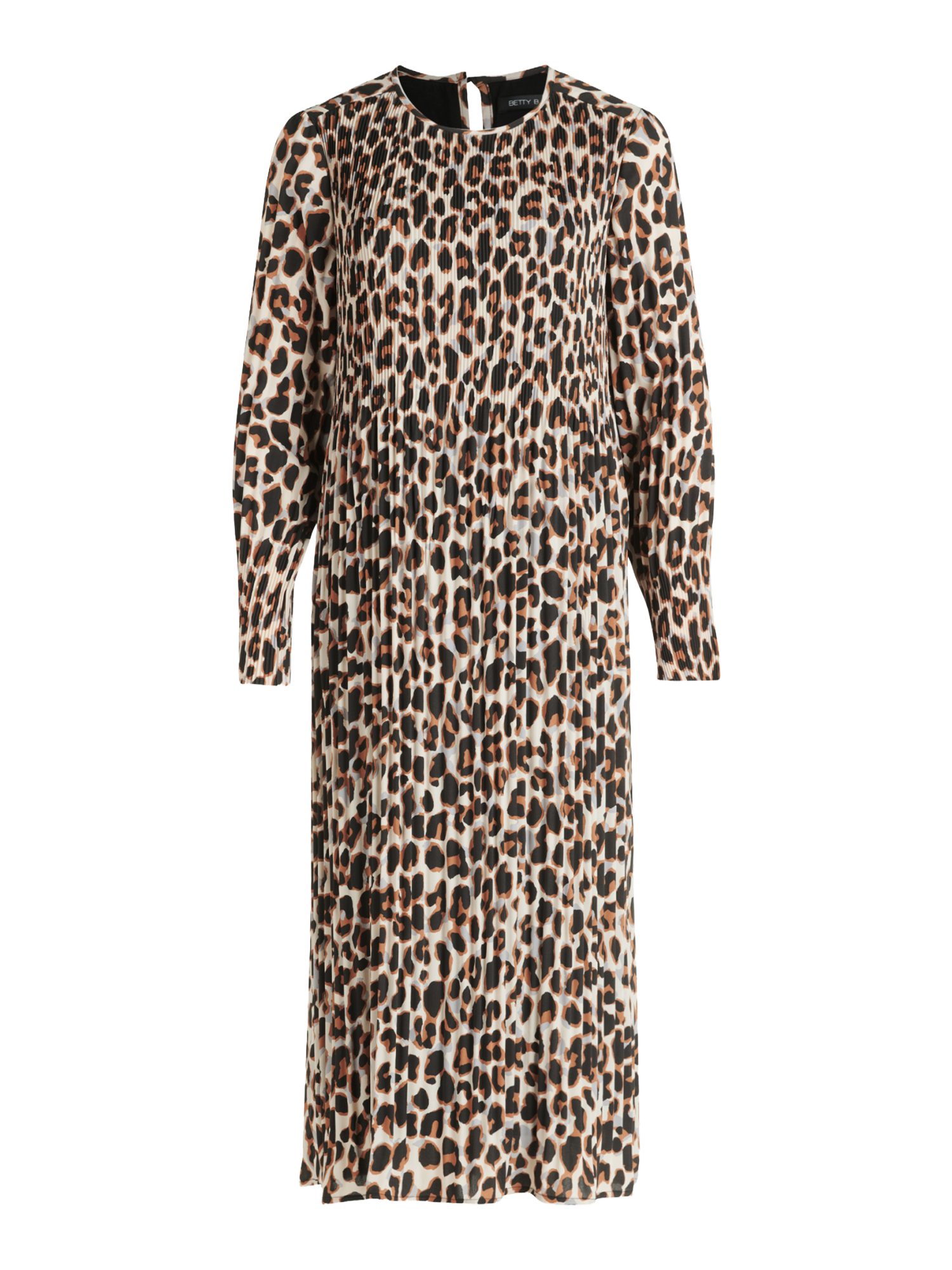 Betty Barclay Midikleid natur,Casual,Polyester,Animalprint,Rundhals,Lang,Comfort Fit