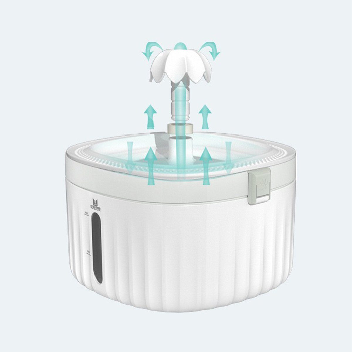 autolock Trinkbrunnen 2 L Katzen Trinkbrunnen Ultraleiser Automatische Katzenbrunnen, mit 6-Schichten Filtersystem Katzenbrunnenwasser