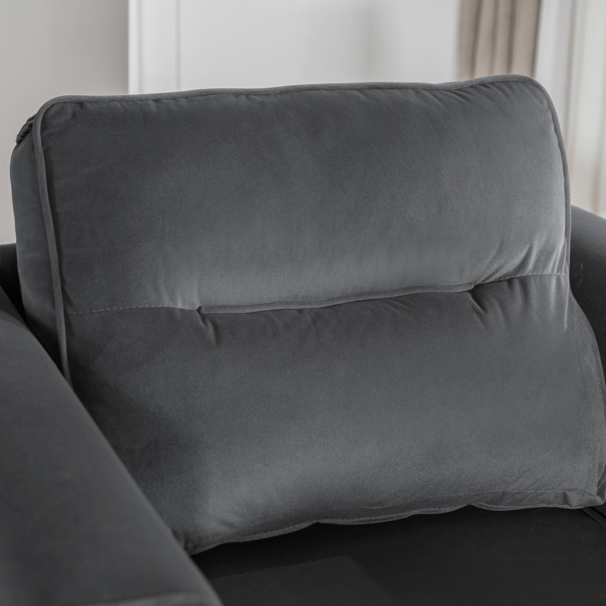 Sessel), grau Samtstuhl OKWISH und moderner Roségold-Metallbeine, Sessel Polster Fernsehsessel, Sessel einfacher Sitzkissen mit Loungesessel, (lässiger
