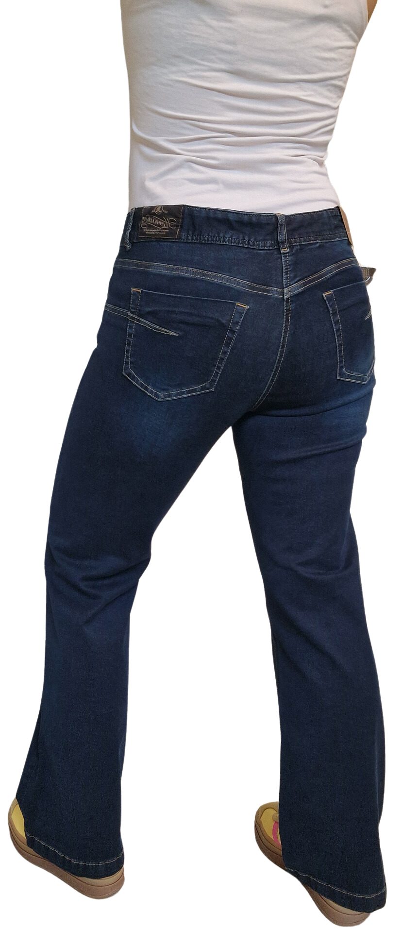 Herrlicher Schlagjeans 5893-RD100, Edna flared Jeans markante Taschen, Abnäher hinten