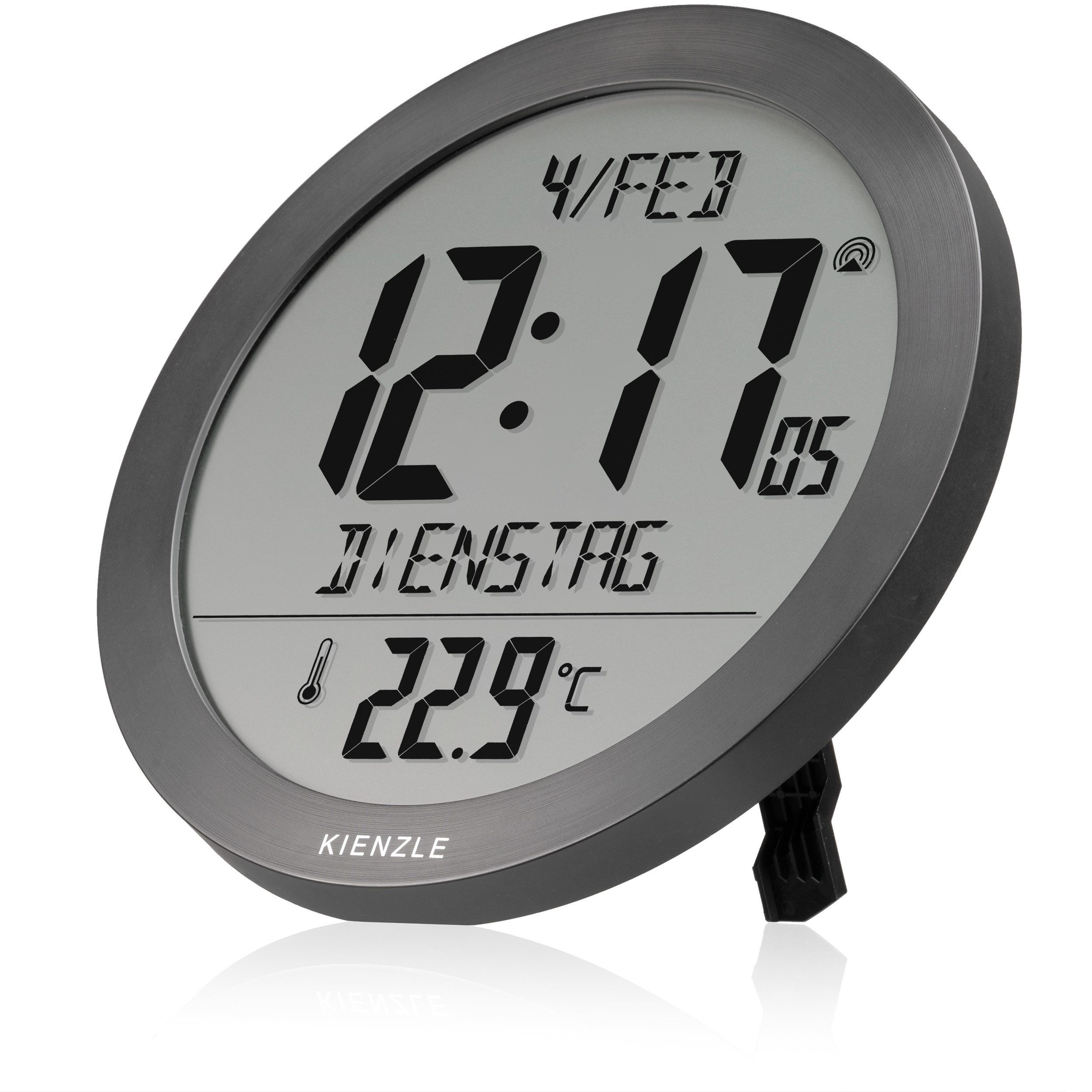 Kienzle Funkwanduhr KIENZLE DCF-Funkwanduhr mit Innentemperatur anthrazit