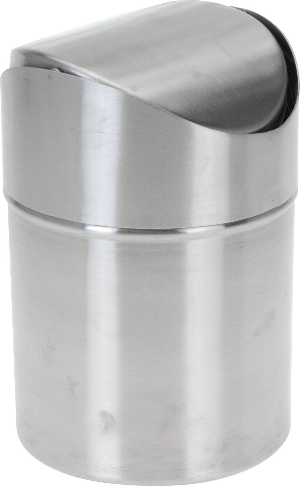 Koopman Tischrestebehälter 6 x Mülleimer Abfalleimer 1,5 L Tischmülleimer Edelstahl, 6 er Set, 12,5 x 16 cm, Deckel abnehmbar, Schwingdeckel