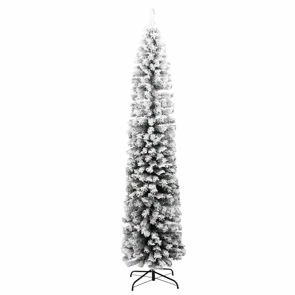 vidaXL Künstlicher Weihnachtsbaum Künstlicher Weihnachtsbaum Schlank mit Schnee Grün 180 cm PVC – Bild 3 von 5