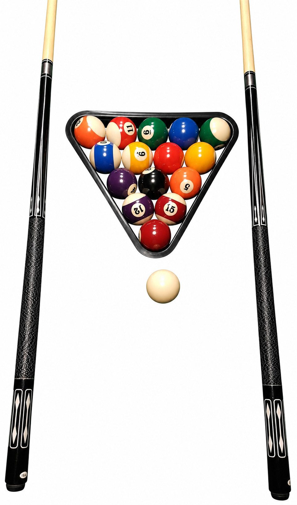 Billardqueue John West Billard Set - Kugeln + Triangel + 2 hochwertige Queues JW-2