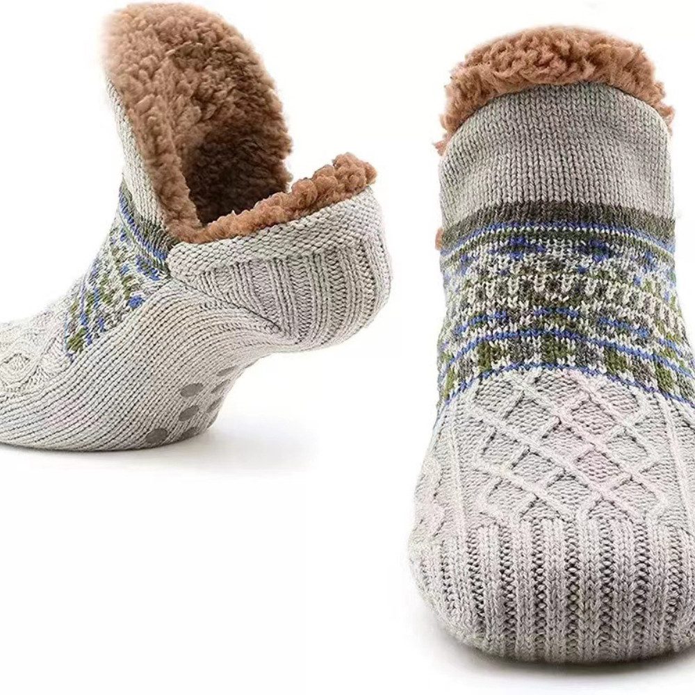 Blusmart Haussocken Hausschuhsocken für Damen und Herren (Warm, Rutschfest, Gestrickt, dick, Flauschig) Für Boden, Bett, Haus