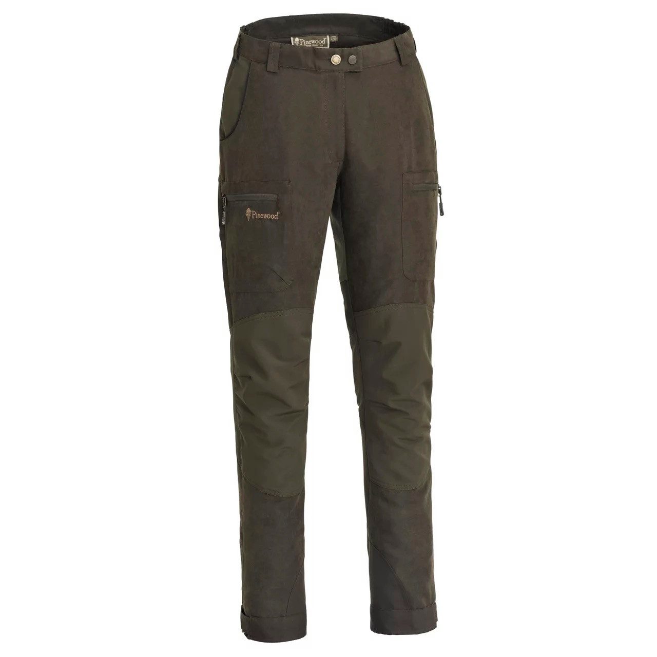 Pinewood Outdoorhose PINEWOOD Caribou Hunt Extrem Damenhose Suede Brown/ Dark Olive
