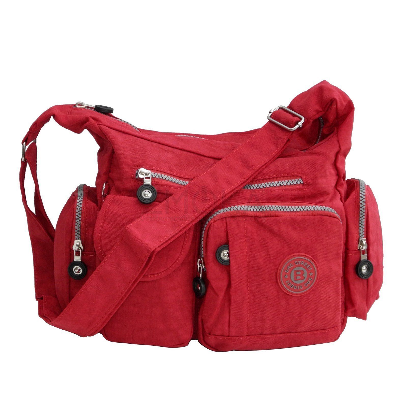 BAG STREET Umhängetasche Bag Street - Crossbody Bag Stofftasche Umhängetasche Auswahl Rot