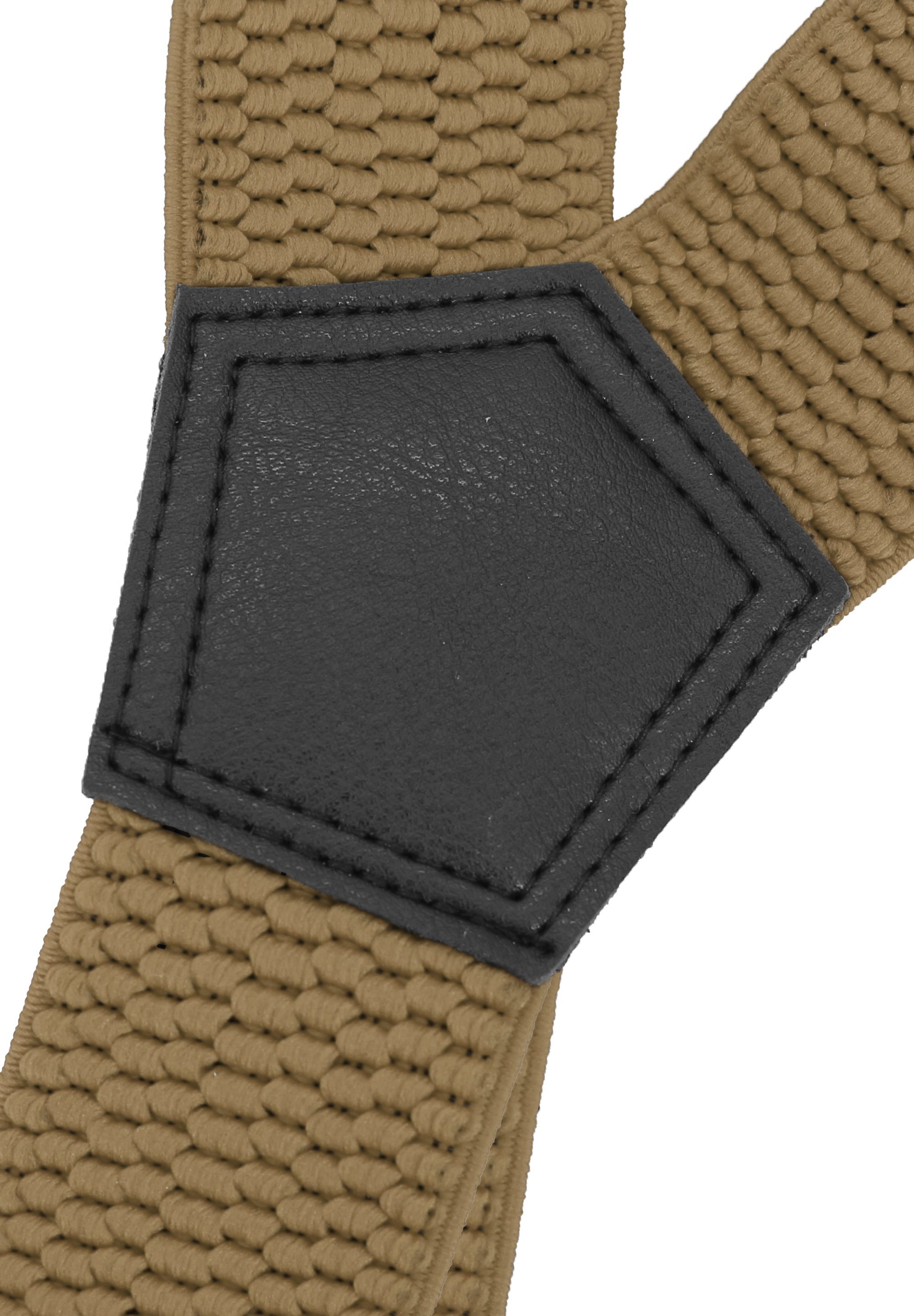 Fabio Farini Hosenträger 4cm Breites X-Design verstellbar mit extra starken Clipverschluss, Beige