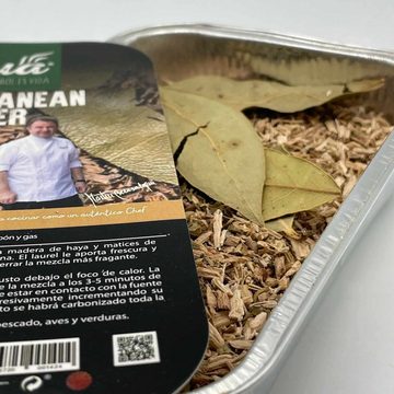 Legua Smoker Räucherset mit mediterranen Buchenholzspänen in einer Aluminiumschale