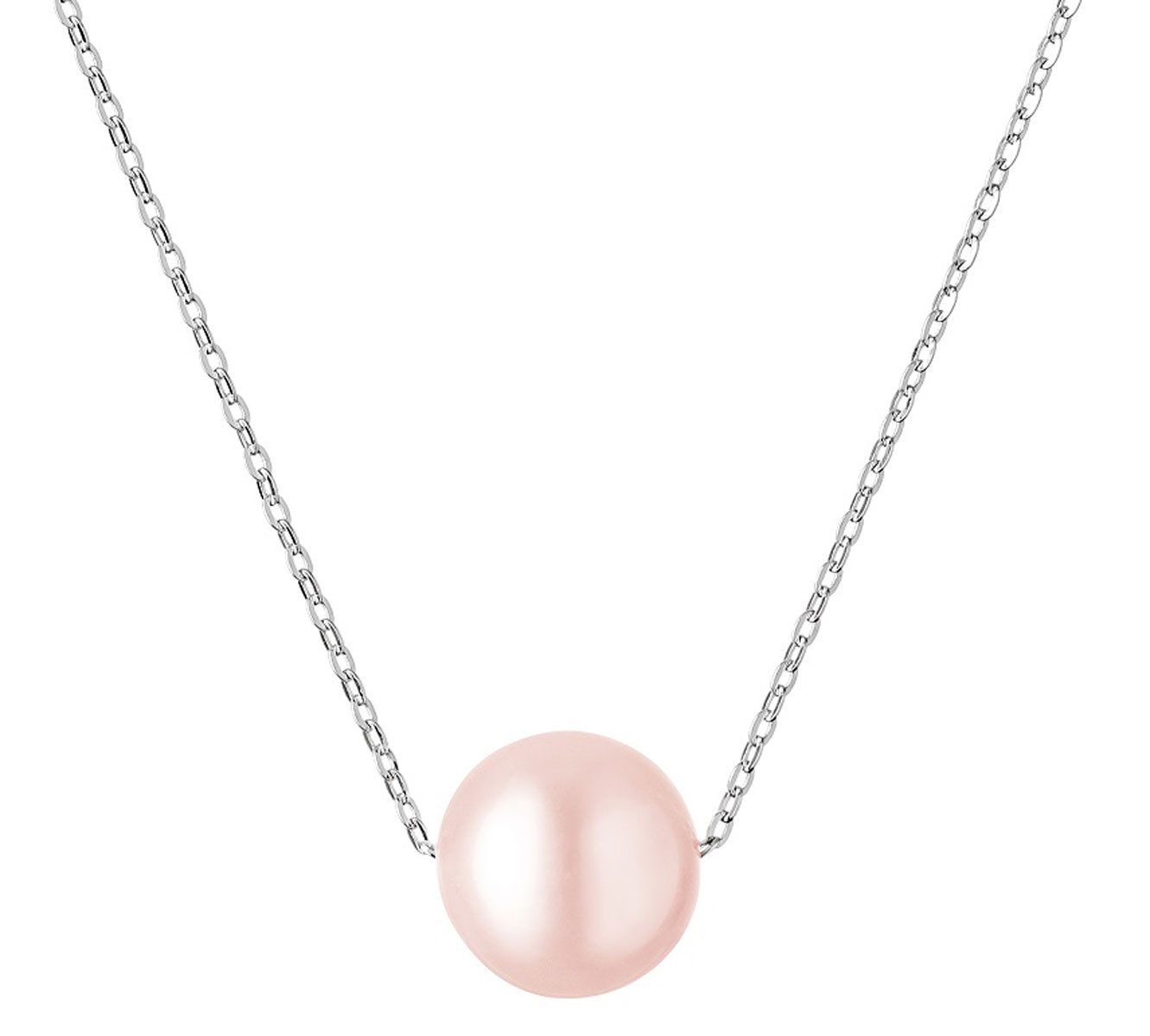 Kette mit Anhänger Silberkette Perle lavendel 8-9 mm, 41 cm, echte Süßwasserzuchtperle