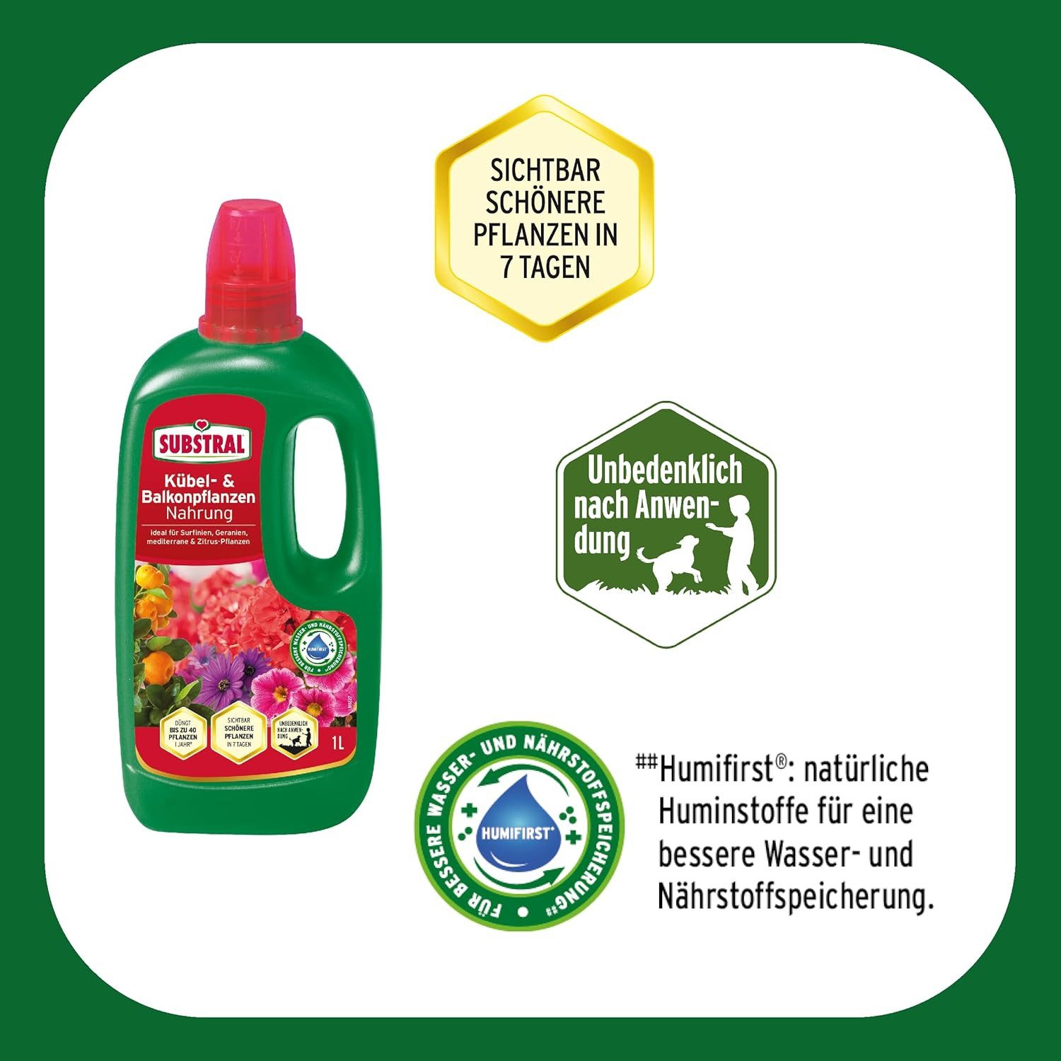 Substral Pflanzenstärkungsmittel Substral Spezial-Flüssigdünger für Kübel- & Balkonpflanzen, 1 Liter