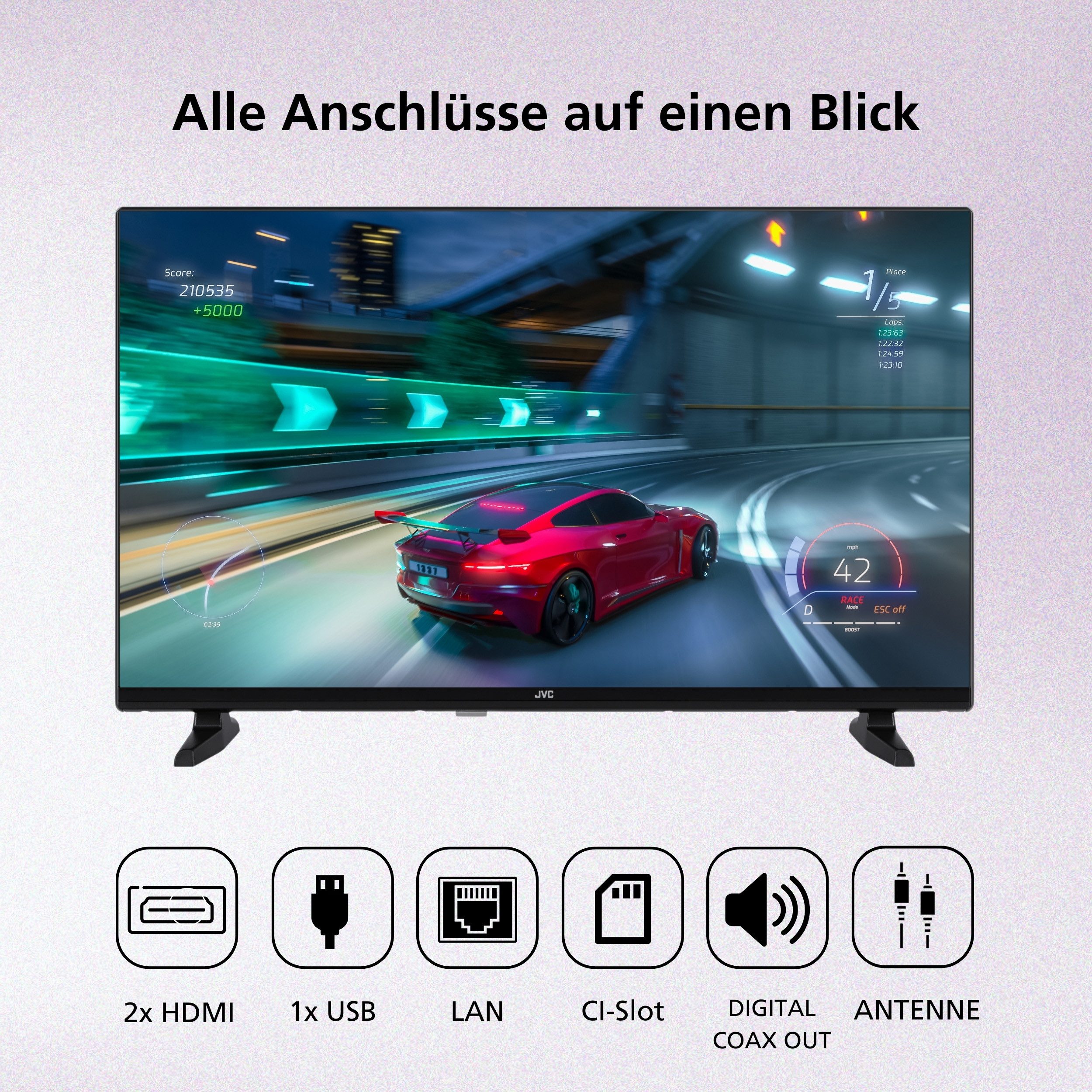 JVC LT-32VRF3555 LCD-LED Fernseher (80 cm/32 Zoll, Full HD, Fire TV, Fire TV / Smart TV, HDR, Alexa Built-In, Triple-Tuner)