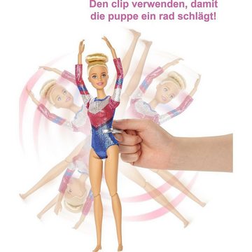 Barbie Anziehpuppe Turn-Spielset mit Puppe "You Can Be Anything" Serie, Puppen (mit blonden Haaren, Schwebebalken, Turnbeutel, Goldmedaille, Barbie-Zubehör, Geschenk für Kinder ab 4 Jahren,GJM72), The Movie, Spielpuppen, Spielpuppe Barbie, Haus