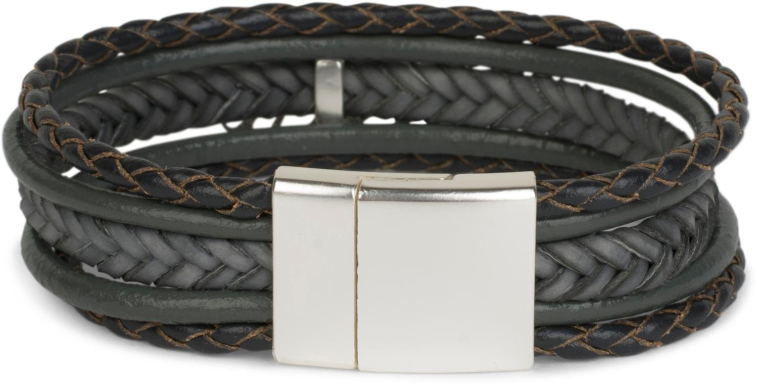styleBREAKER Wickelarmband Flecht Armband mit Feder Schmuck Element (1-tlg)