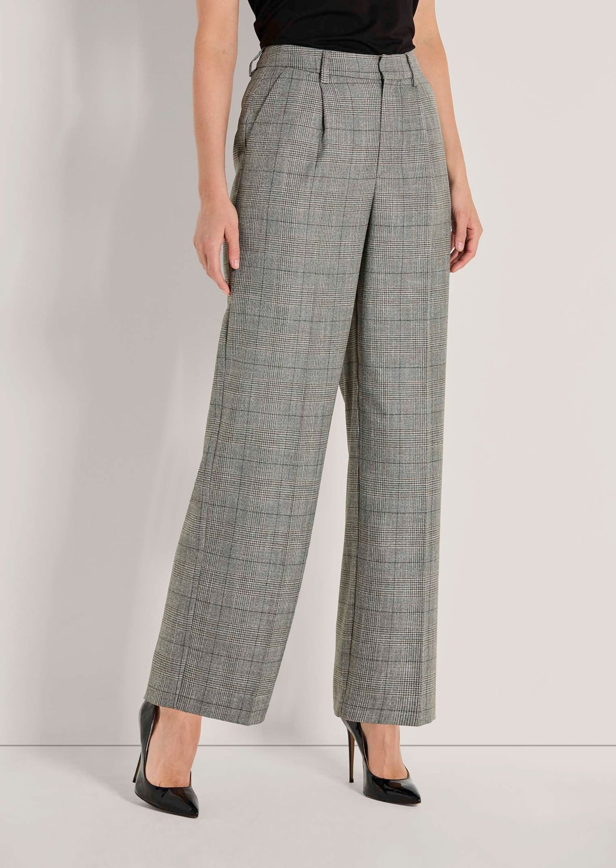 MADELEINE Bundfaltenhose Glencheck-Hose mit weitem Bein günstig online kaufen