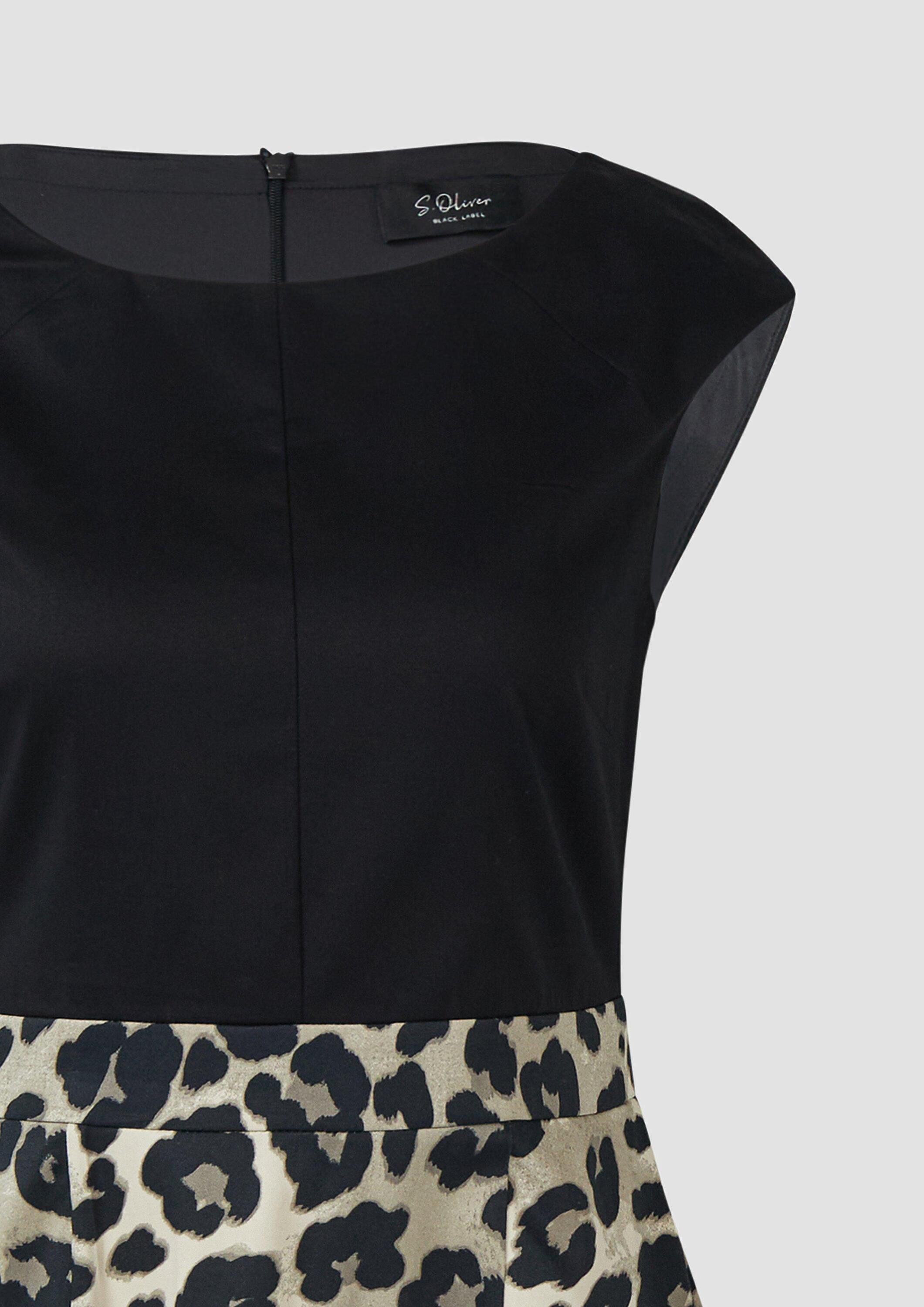 s.Oliver Midikleid Kleid Ausgestelltes Etuikleid mit Leo-Rock