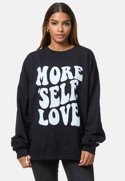 Worldclassca Longsweatshirt Worldclassca Oversized Sweatshirt Love Print Langarmshirt Pullover