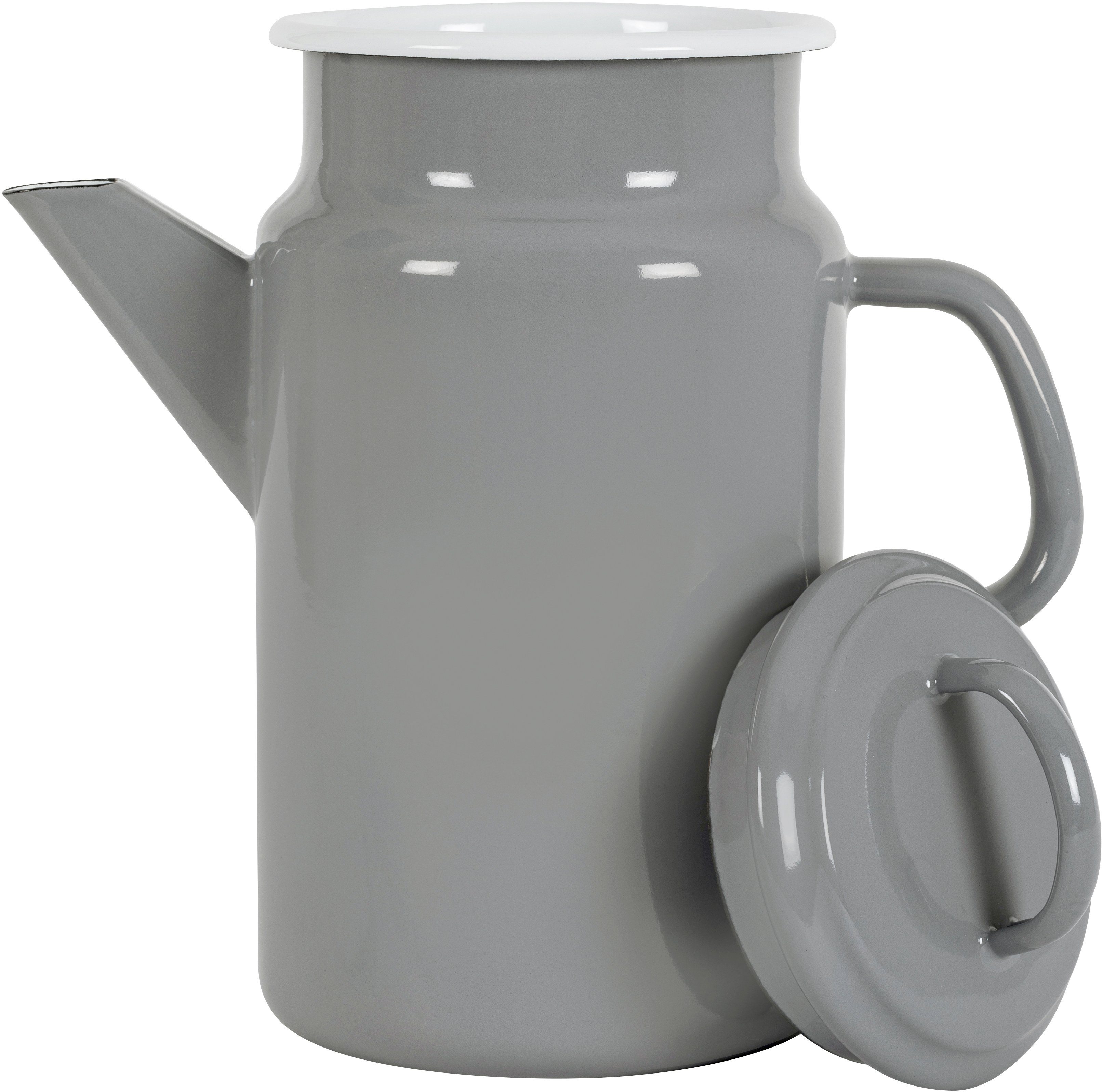 KOCKUMS® Teekanne Jernverk, 2 in l, Emaille, einer Nachhaltigkeit Teekanne Retro-Design und grau vereint