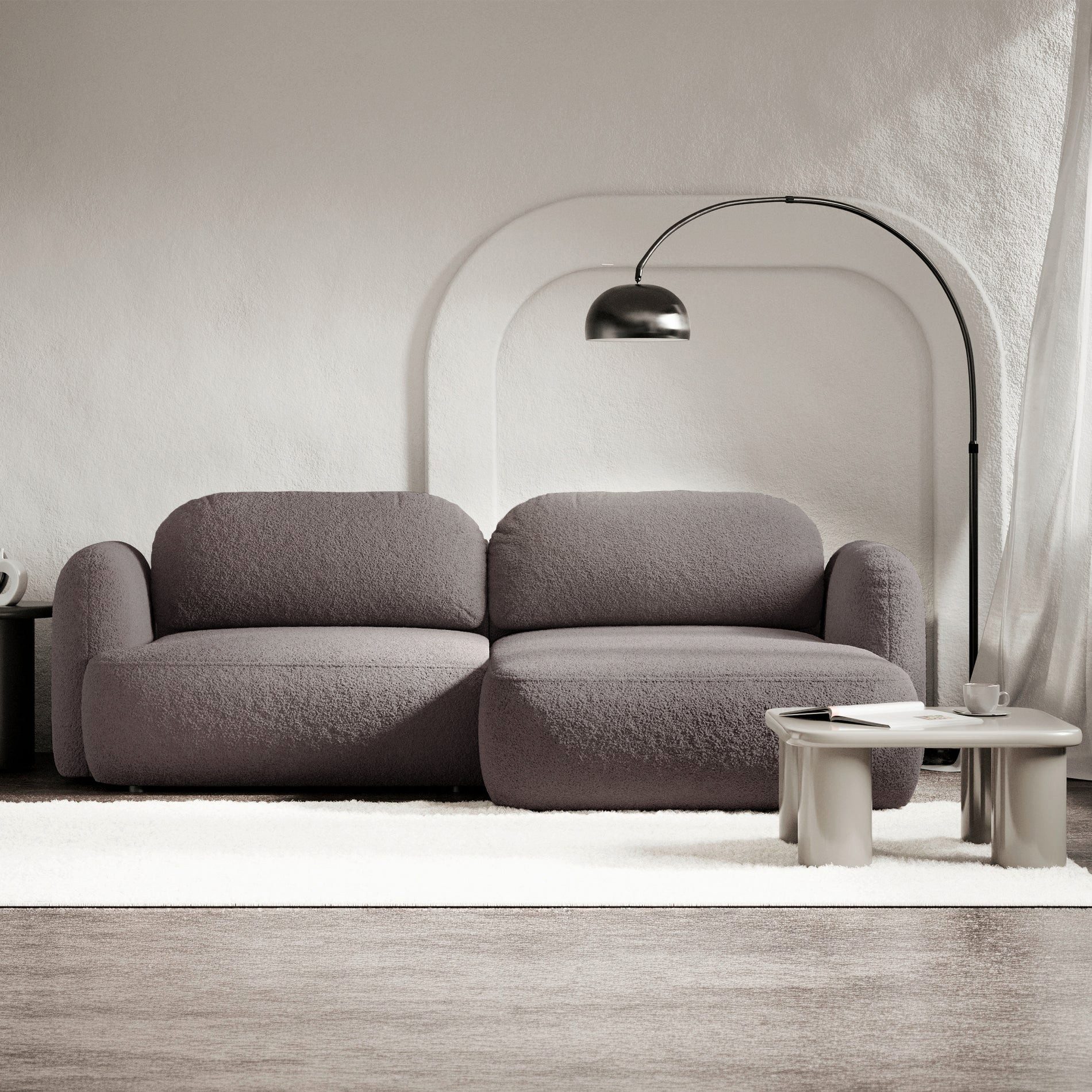 Selsey Ecksofa TVOYA, mit Schlaffunktion, Bouclé, 4-Sitzer 267 cm