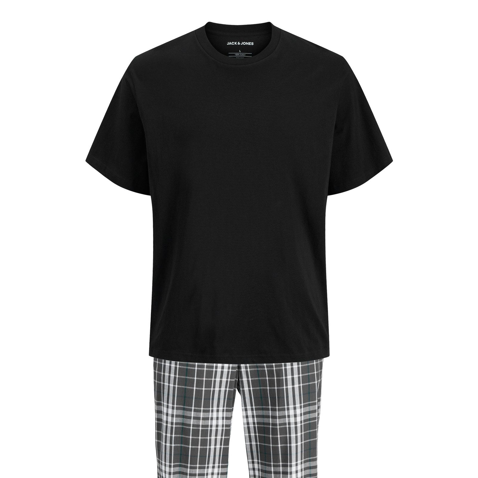 Jack & Jones Loungeanzug Loungewear Set JACLUCA SS Tee & Woven Pants (2 tlg) mit zwei seitlichen Einschubtaschen