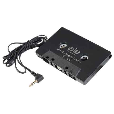 AIV Adapter-Kasette für Auto-Radio AUX 3,5mm Auto-Adapter 3,5-mm-Klinke, Kasetten-Adapter Tape universal passend für Handy MP3 MP4 CD MD etc