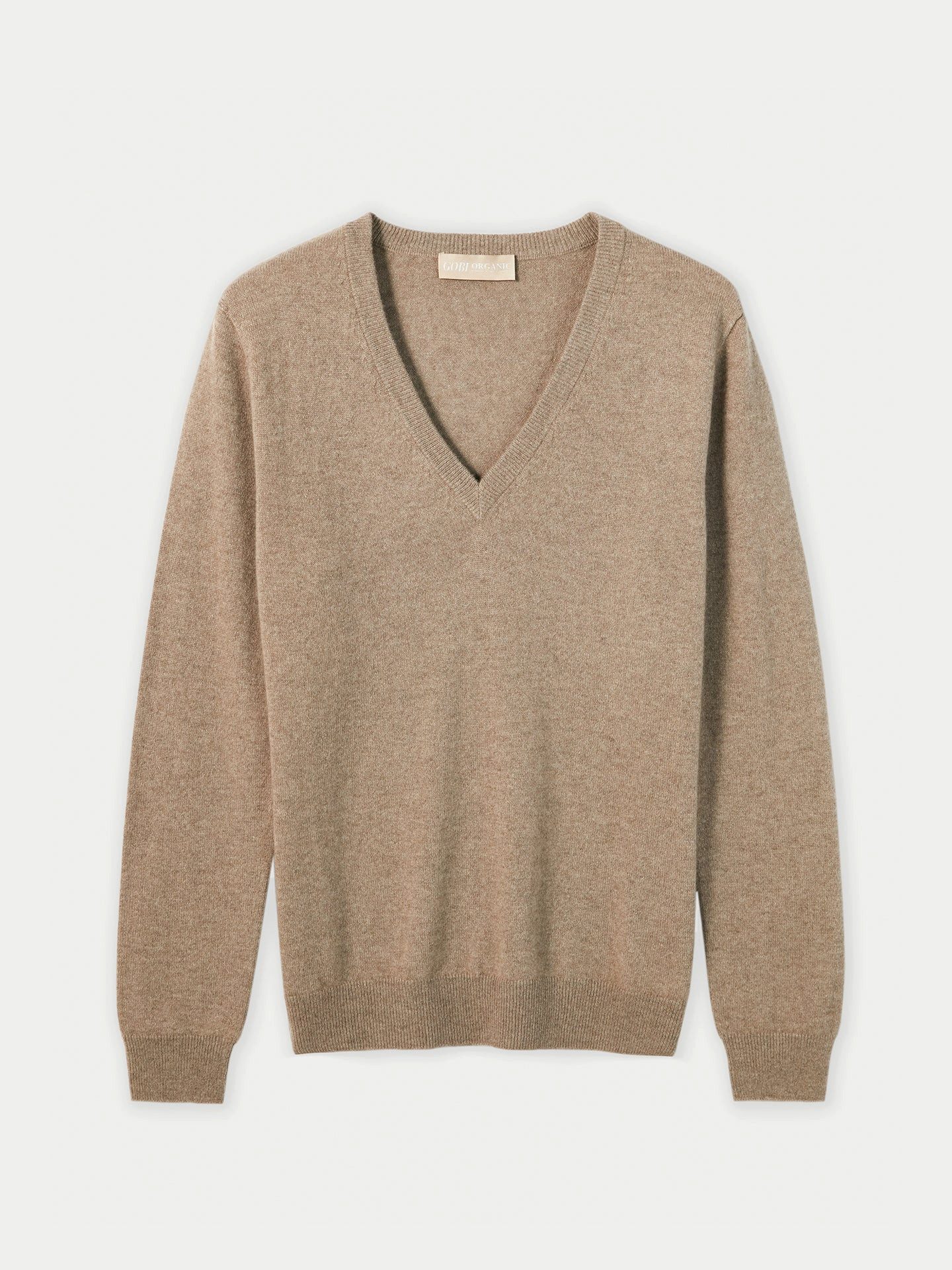 GOBI Cashmere V-Ausschnitt-Pullover Naturfarbe Basic V-Ausschnitt günstig online kaufen