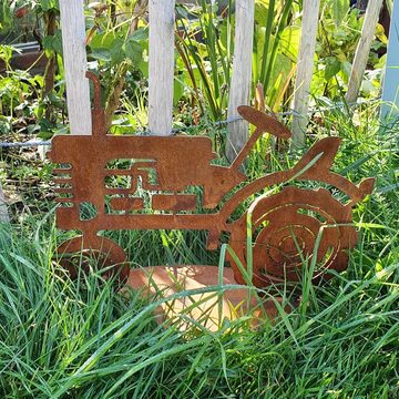 BADEKO Gartenfigur Traktor auf Platte, (Stück, 0 St)