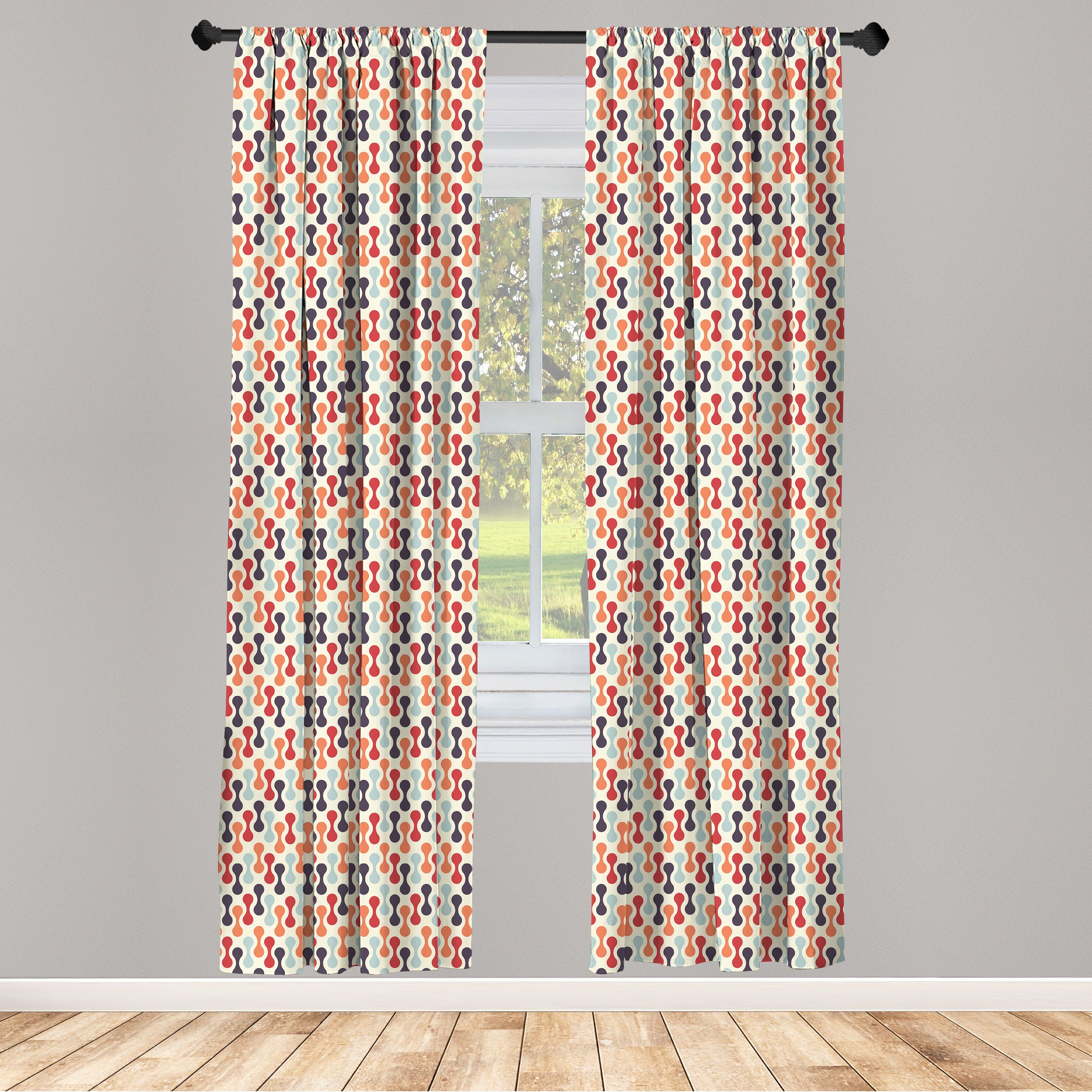 Gardine Vorhang für Wohnzimmer Schlafzimmer Dekor, Abakuhaus, Microfaser, Bunt Vertikale abstrakte Form