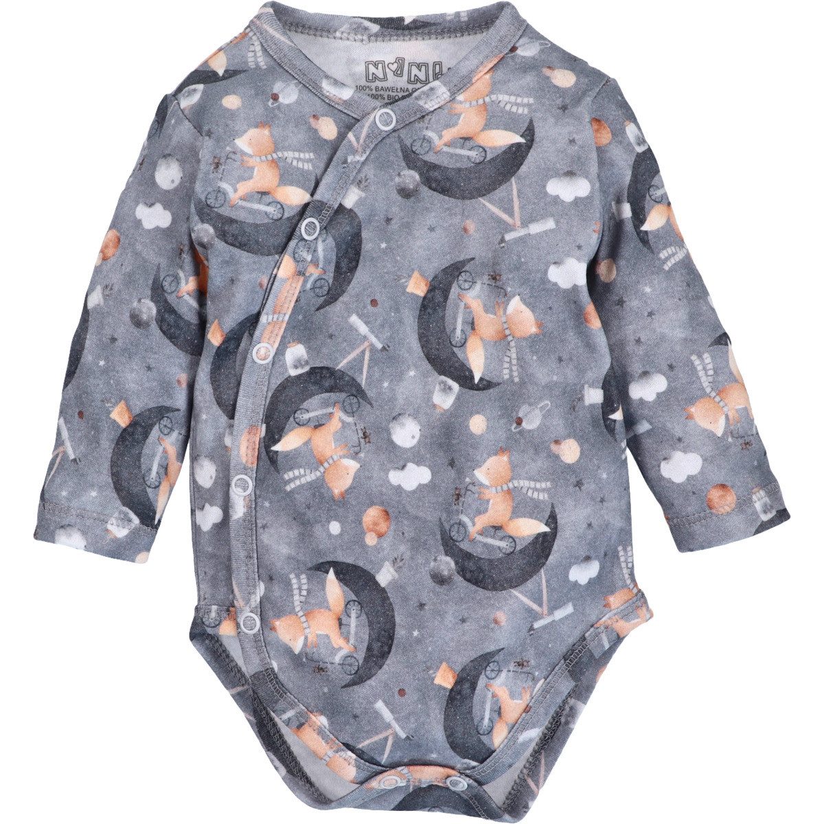 NINI Langarmwickelbody Fahrrad Unisex Kinder (1-tlg) Langarm Einteiler, Body, Longsleeve-Body, Bodysuit, Stretchbody