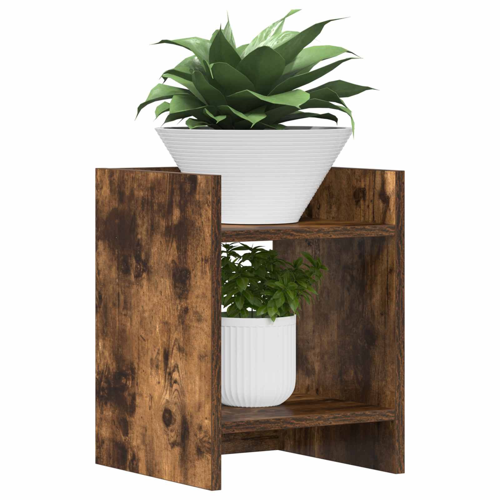 vidaXL Blumenständer Pflanzenständer Räuchereiche 30 x 30 x 40 cm Holzwerkstoff (1 St) – Bild 3 von 5
