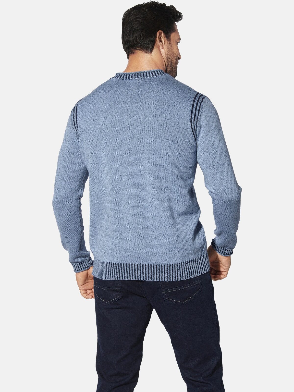 Jan Vanderstorm Strickpullover GERTLUND aus Hell-Dunkel-Strick günstig online kaufen
