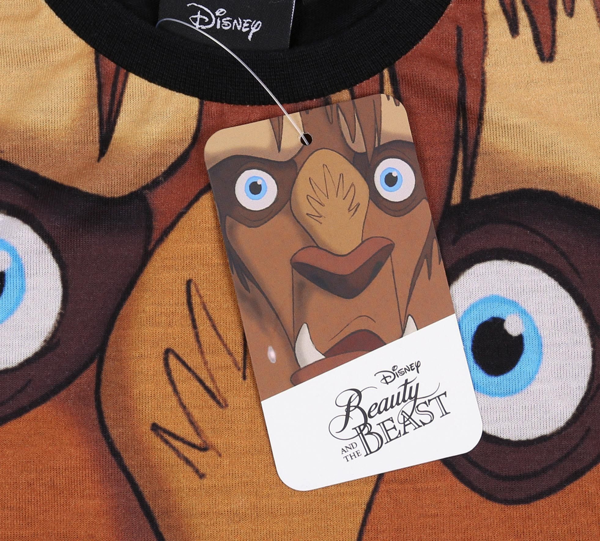 Disney Kurzarmbluse Schwarzes T-Shirt Die Schöne und das Biest Disney 6-7 Jahre