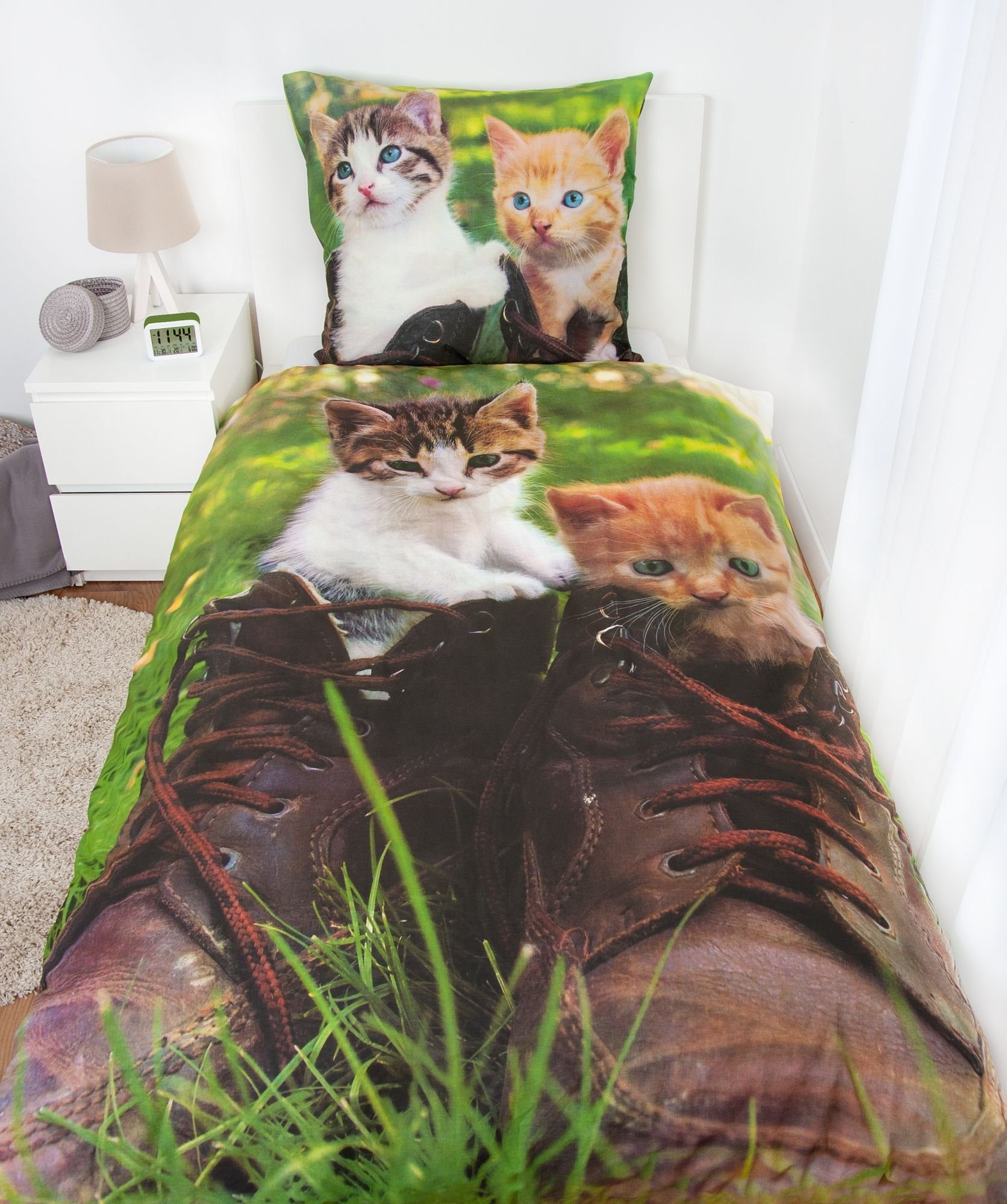 Herding Kinderbettwäsche Bettwäsche Katzen im Schuh günstig online kaufen