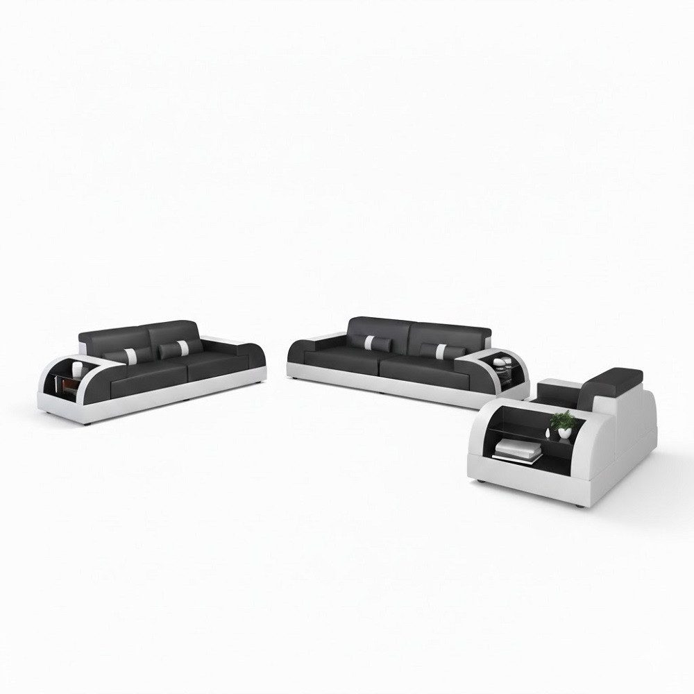 Xlmoebel Polstergarnitur Sofagarnitur Polster 321 Sitzer Set Design Leder Sofas SOFORT, (Sofagarnitur, 3-tlg., Sofagarnitur 3+2+1 Sitzer), Made in Europa