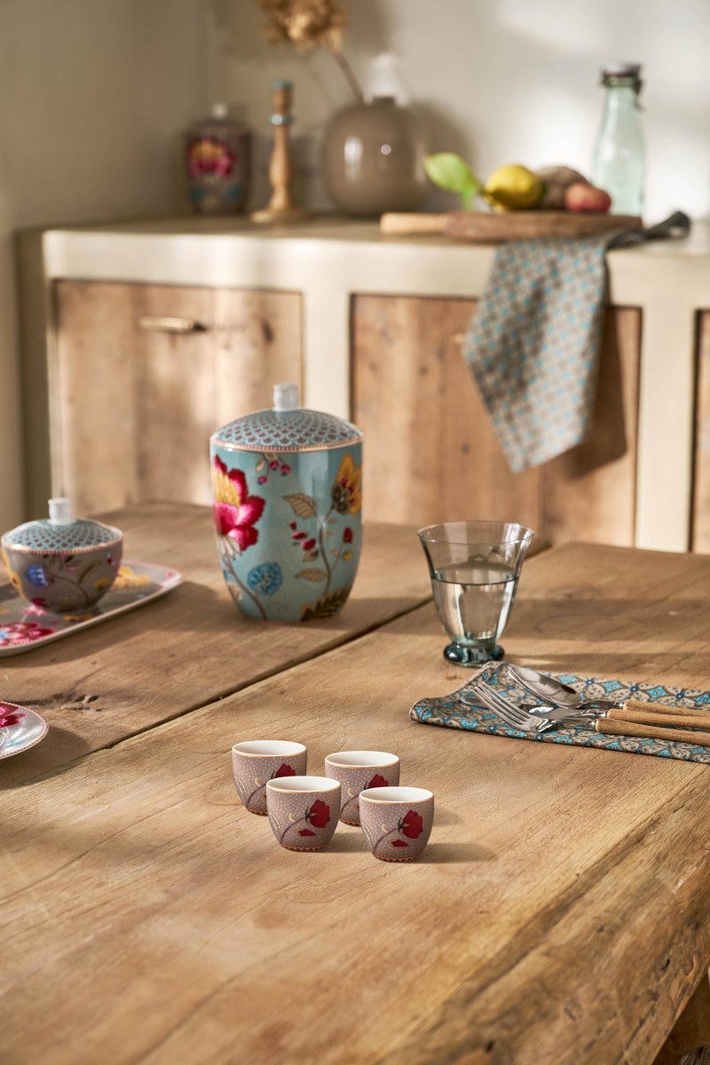 PiP Studio Eierbecher Blooming Tales Fantasy Khaki Eierbecher 4cm Set4