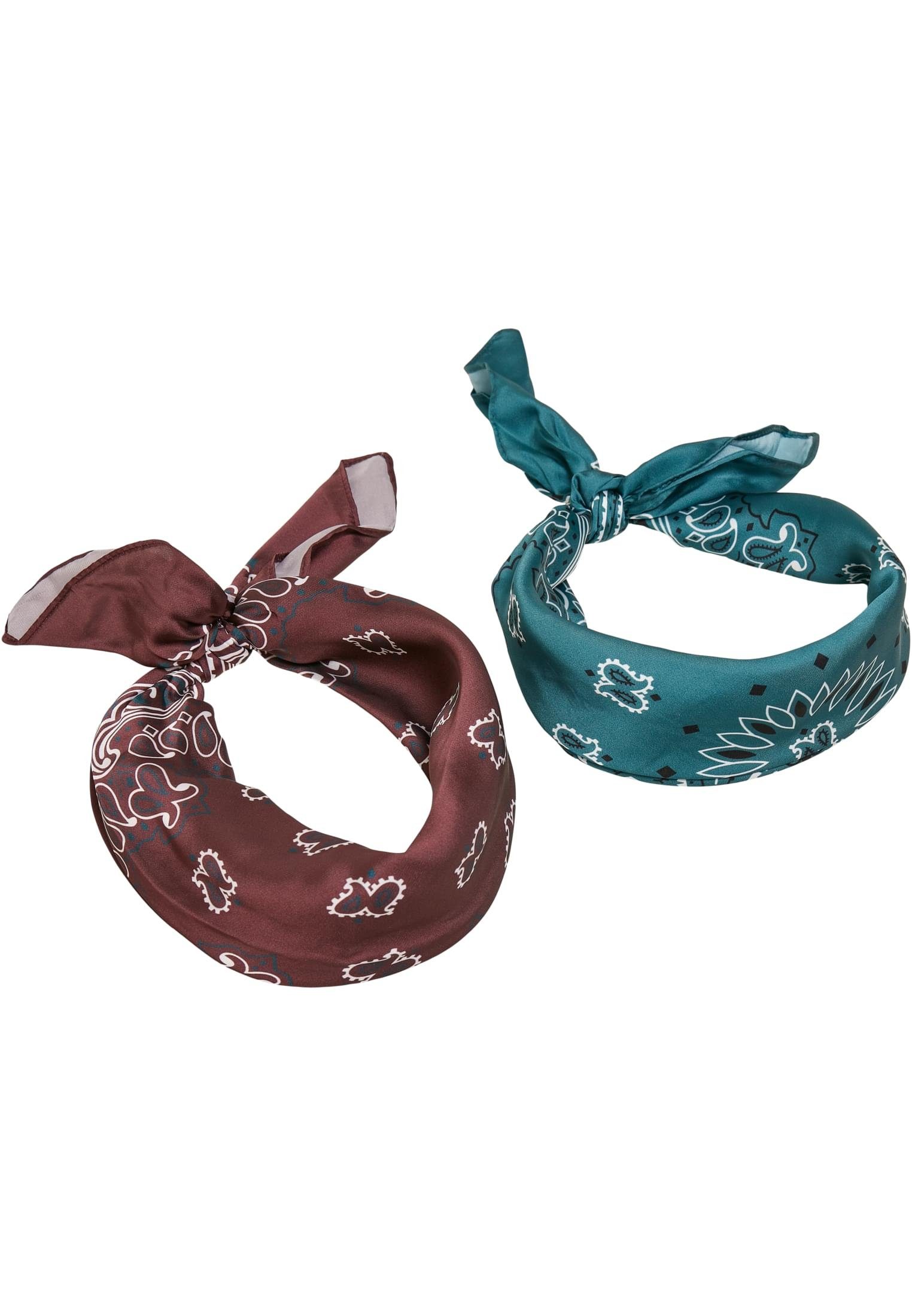 Bandana (1-St) Unisex cherry/teal Satin URBAN Loop CLASSICS 2-Pack,