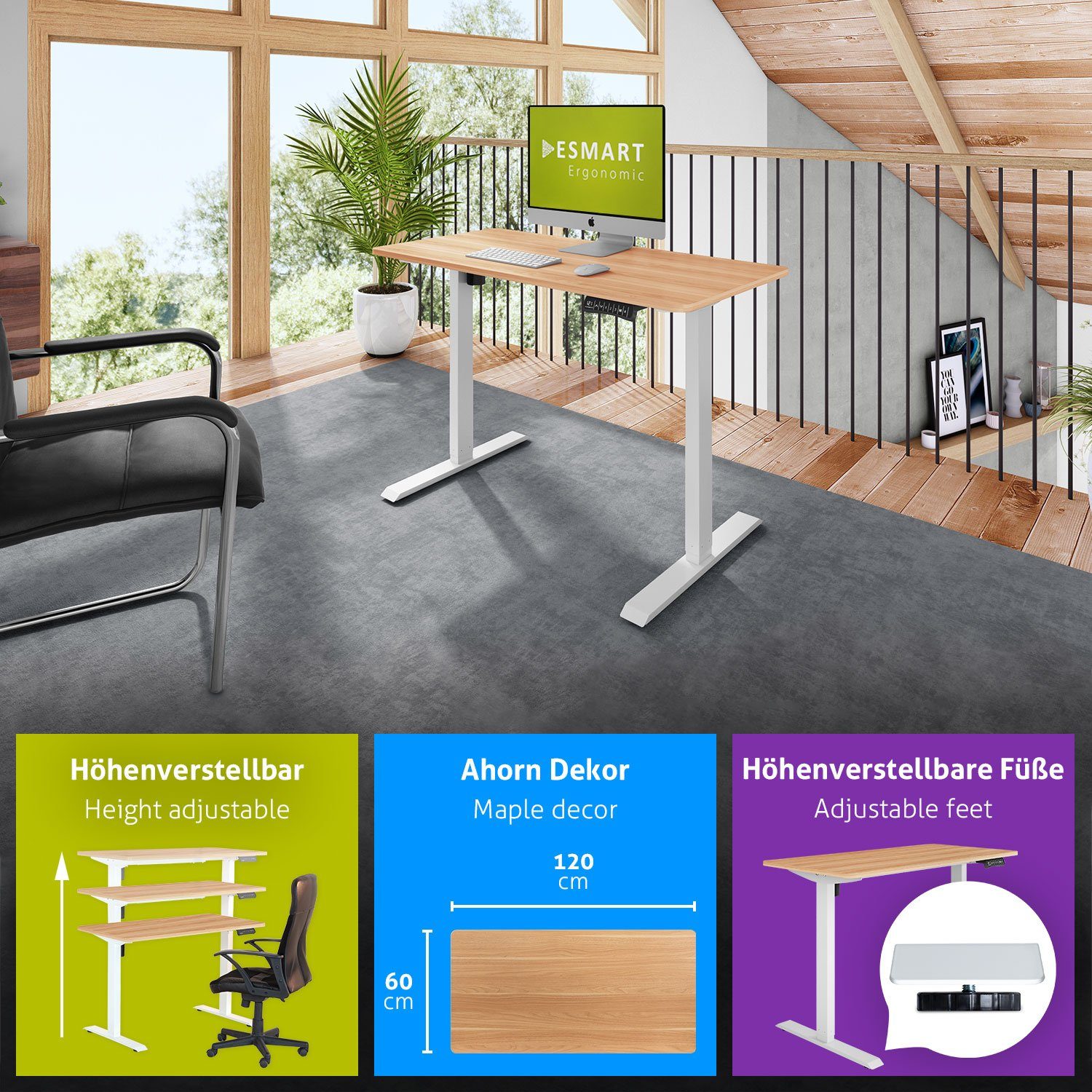 ESMART Schreibtisch ESMART Germany, ETX-121 Elektrisch günstig online kaufen