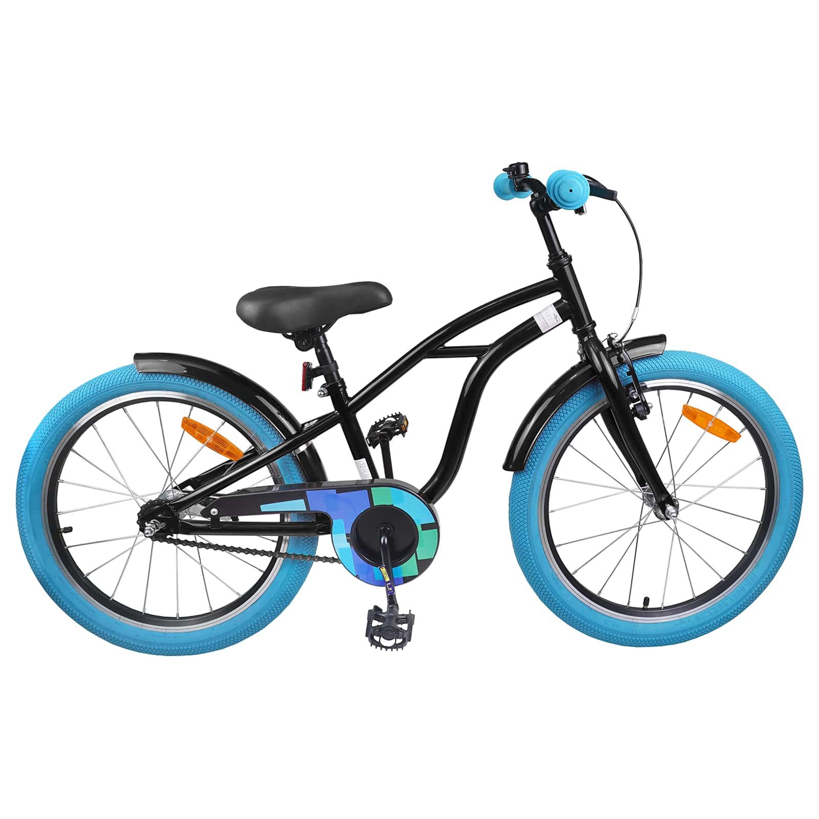 vidaXL Kinderfahrrad 137 x 54 x 79 cm Kinderfahrrad 20 Zoll für 6-11 Jahre alt Schwarz